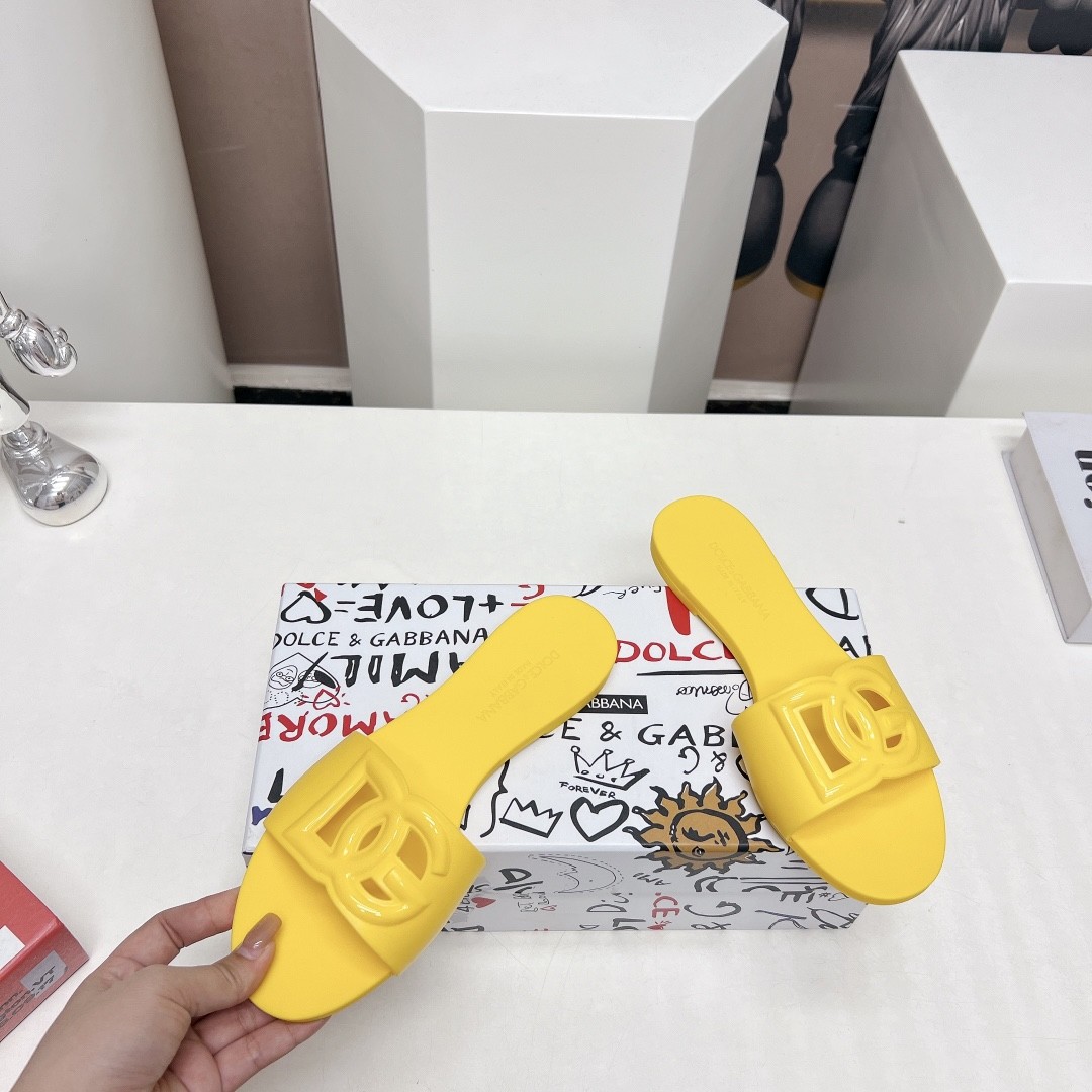 D&G 24vs Best-selling collection - round-toe flat-bottomed flip-flops