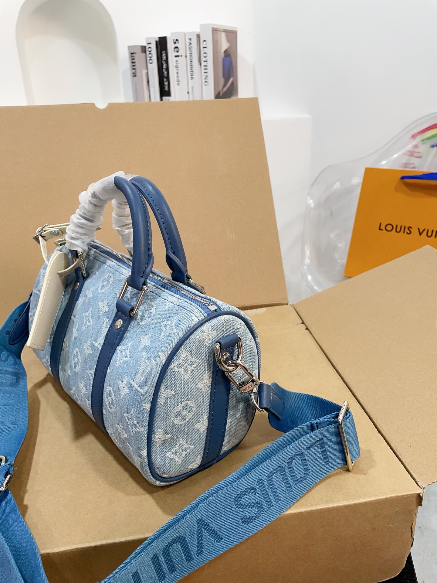 LV Denim Pillow Case speedy bag