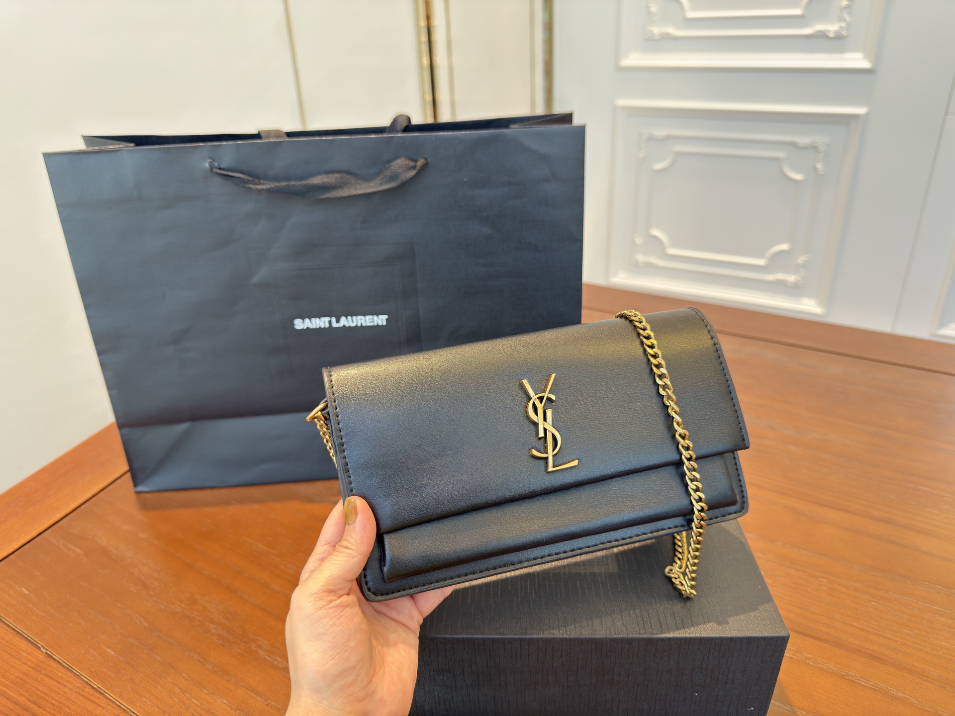YSL Sunset Box Clutch Underarm CASSANDRE bag