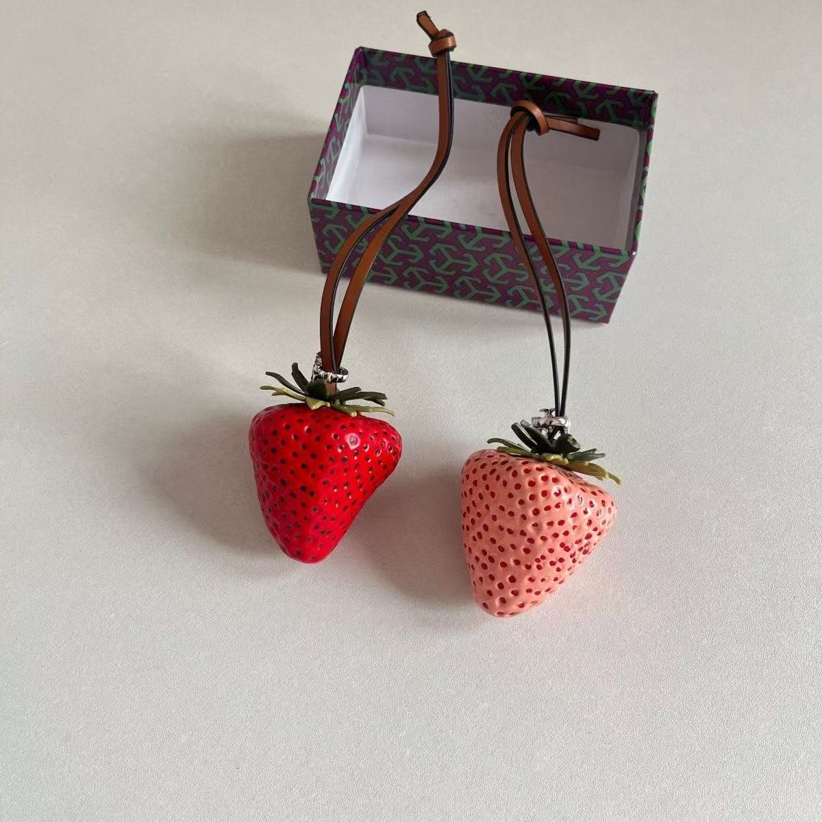 Simulated strawberry bag pendant