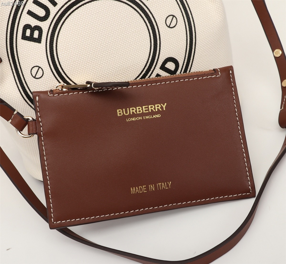 Burberry equestrian-style cotton canvas bucket bag