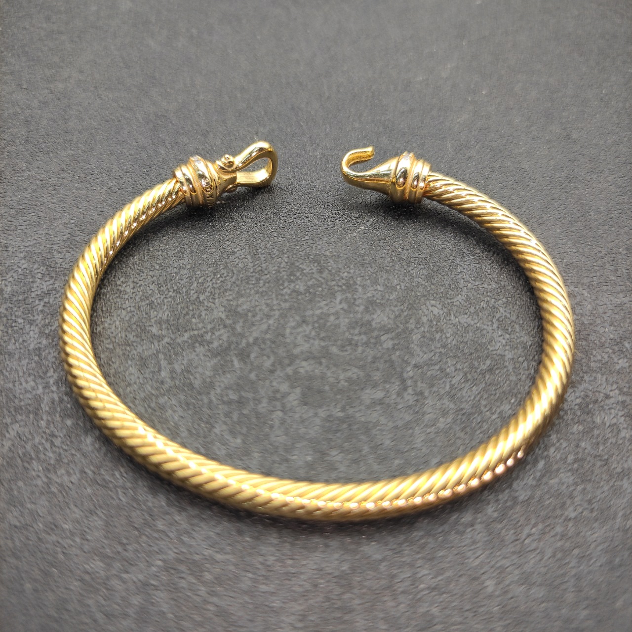 David Yurman  gold-tone diamond hook bracelet