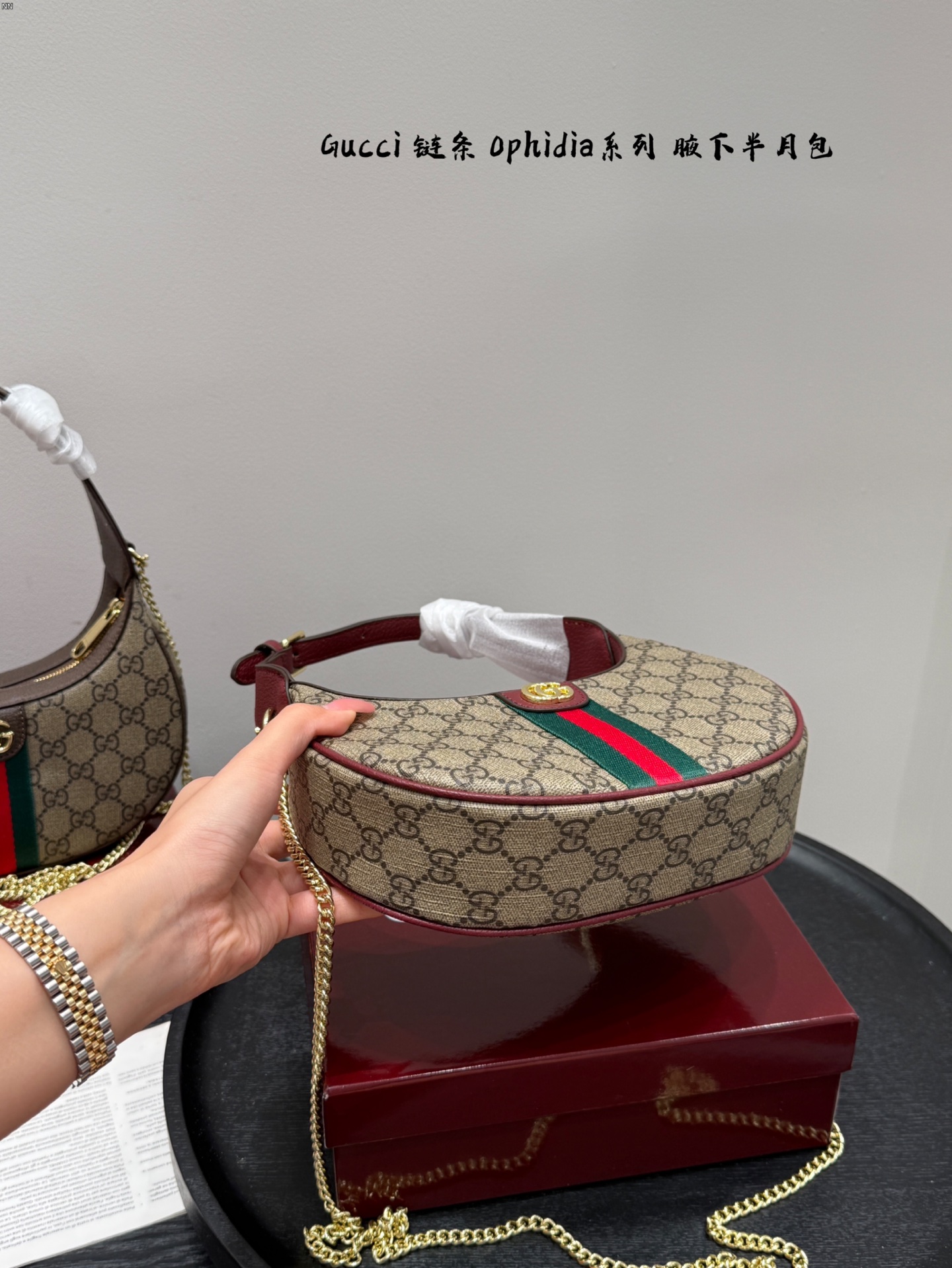 GUCCl ophidia chain half-moon underarm bag