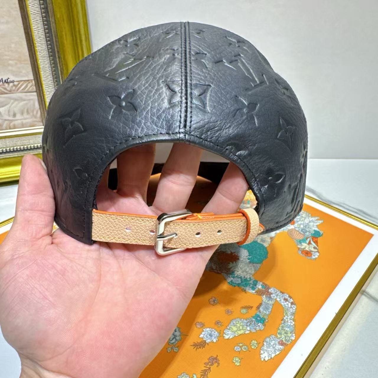 LV lambskin baseball cap