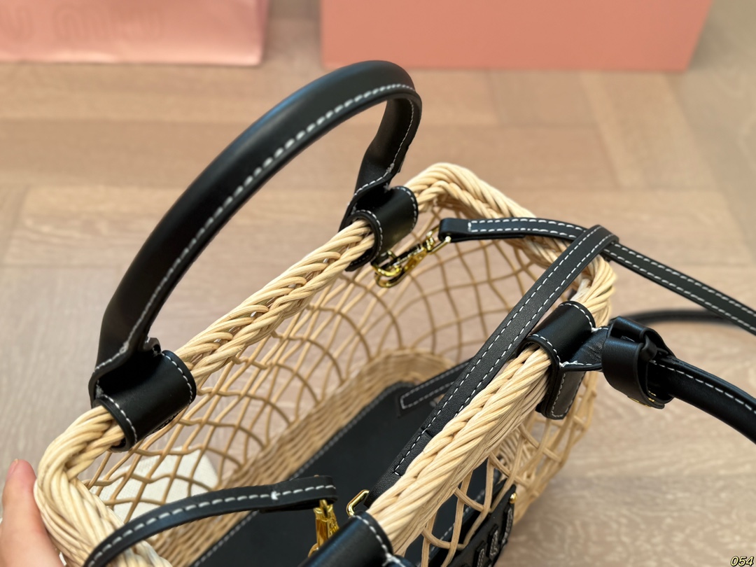 Miumiu hollow woven bag