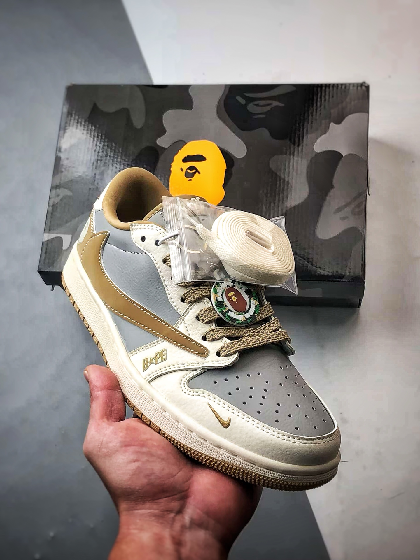 AJ Air Jordan 1 Low OG Bape Hooked sneakers shoes