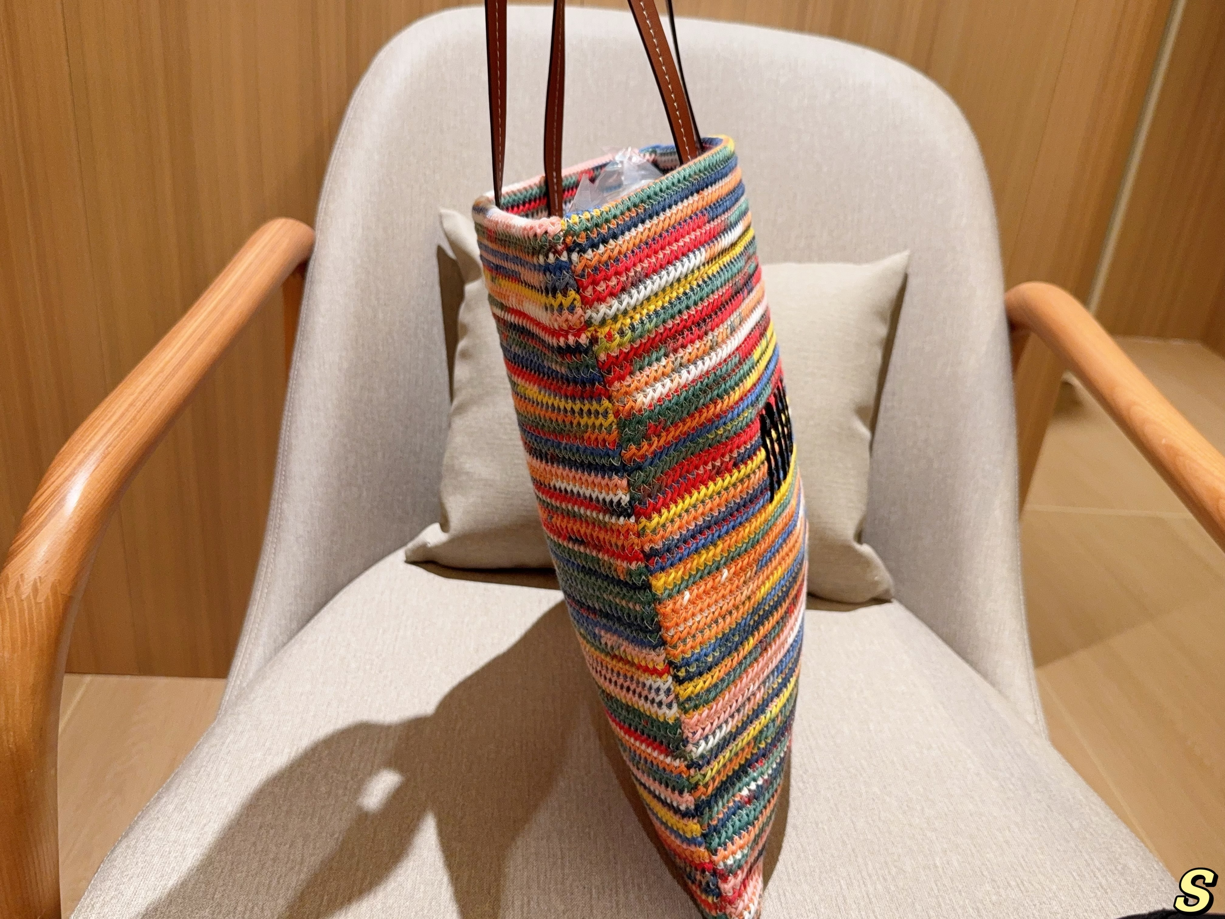 Miumiu striped tote bag