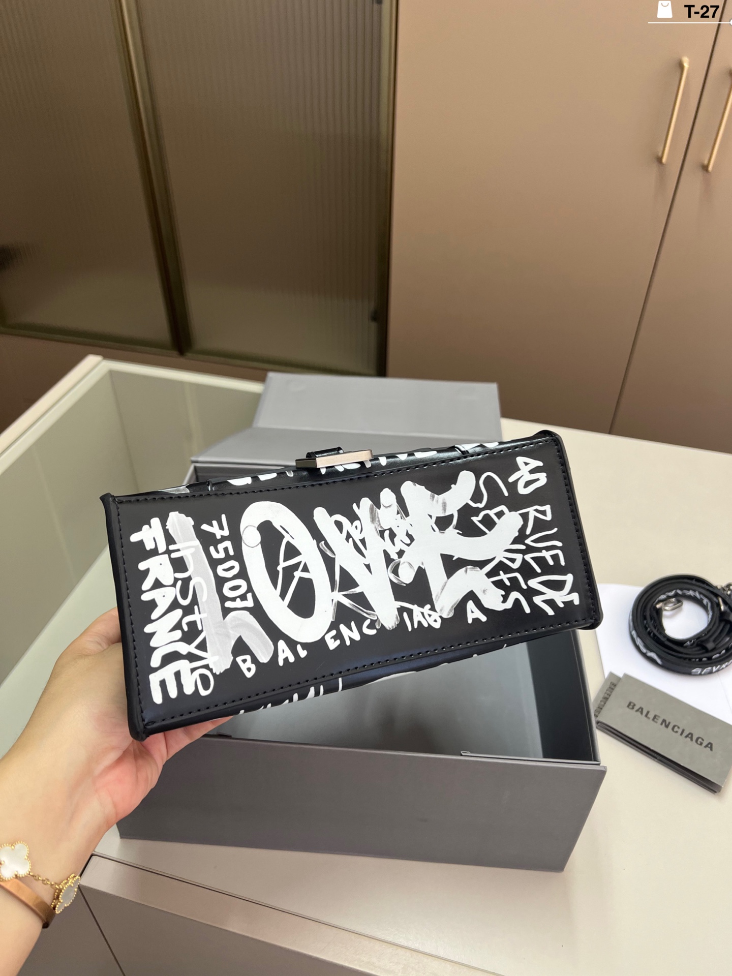 Balinese graffiti hourglass bag