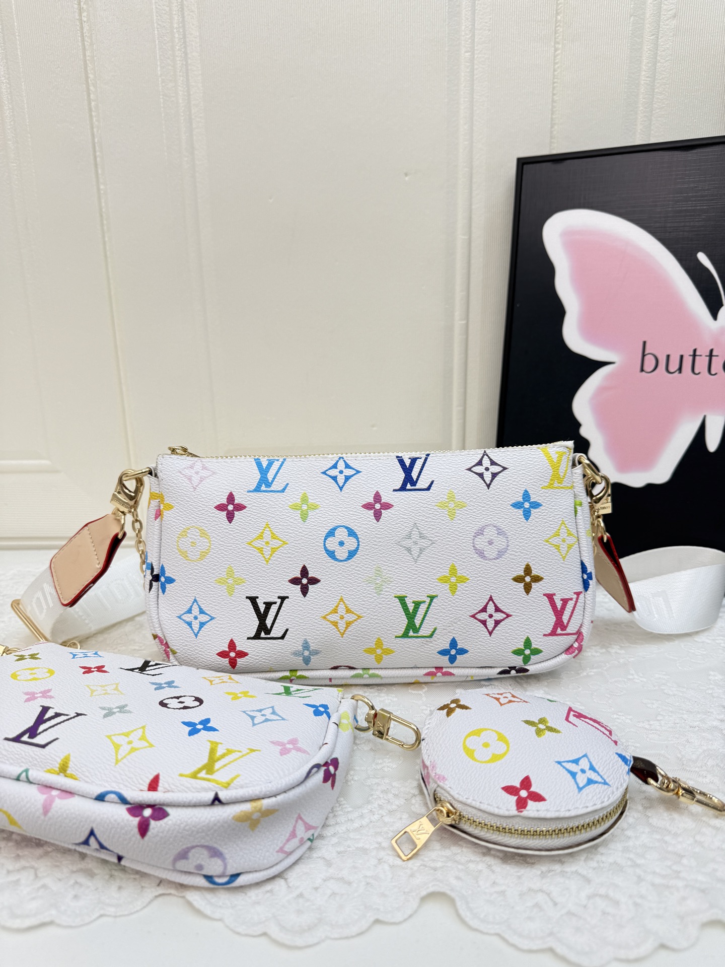 LV three-piece set bag of 8A quality