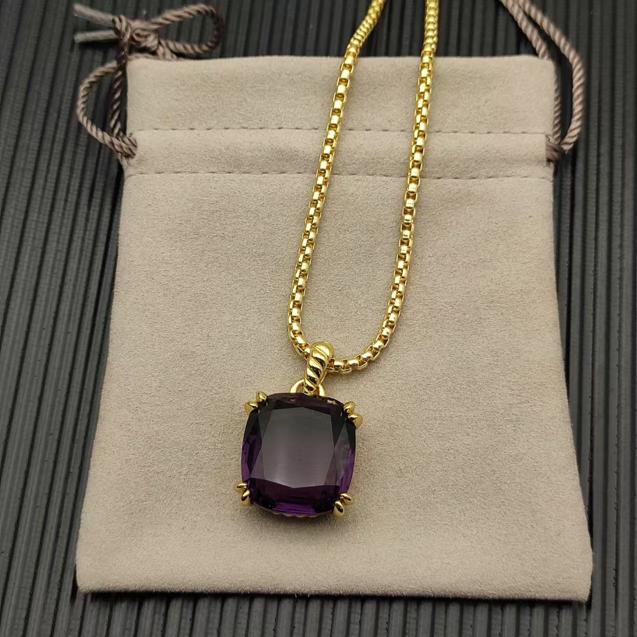 David Yurman 22mm amethyst Marbella necklace