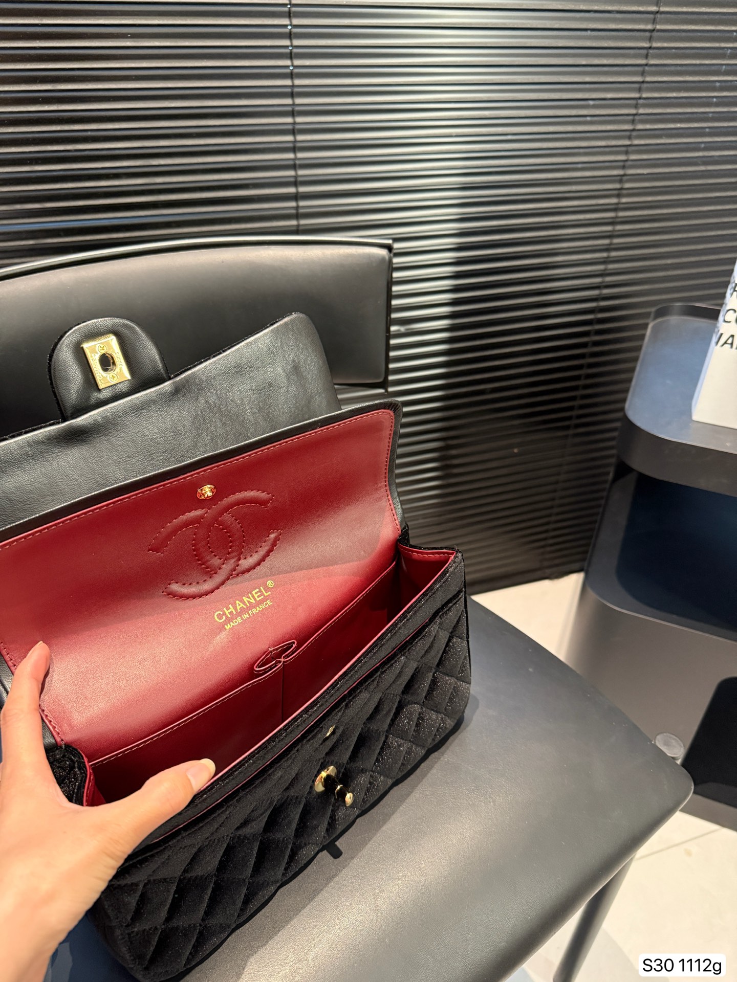 Chanel velvet Cf bag