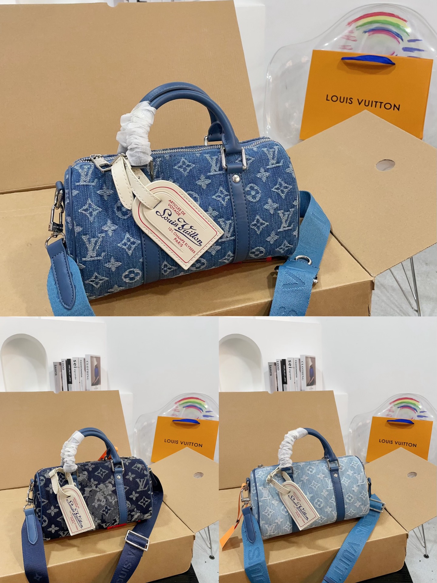 LV Denim Pillow Case speedy bag