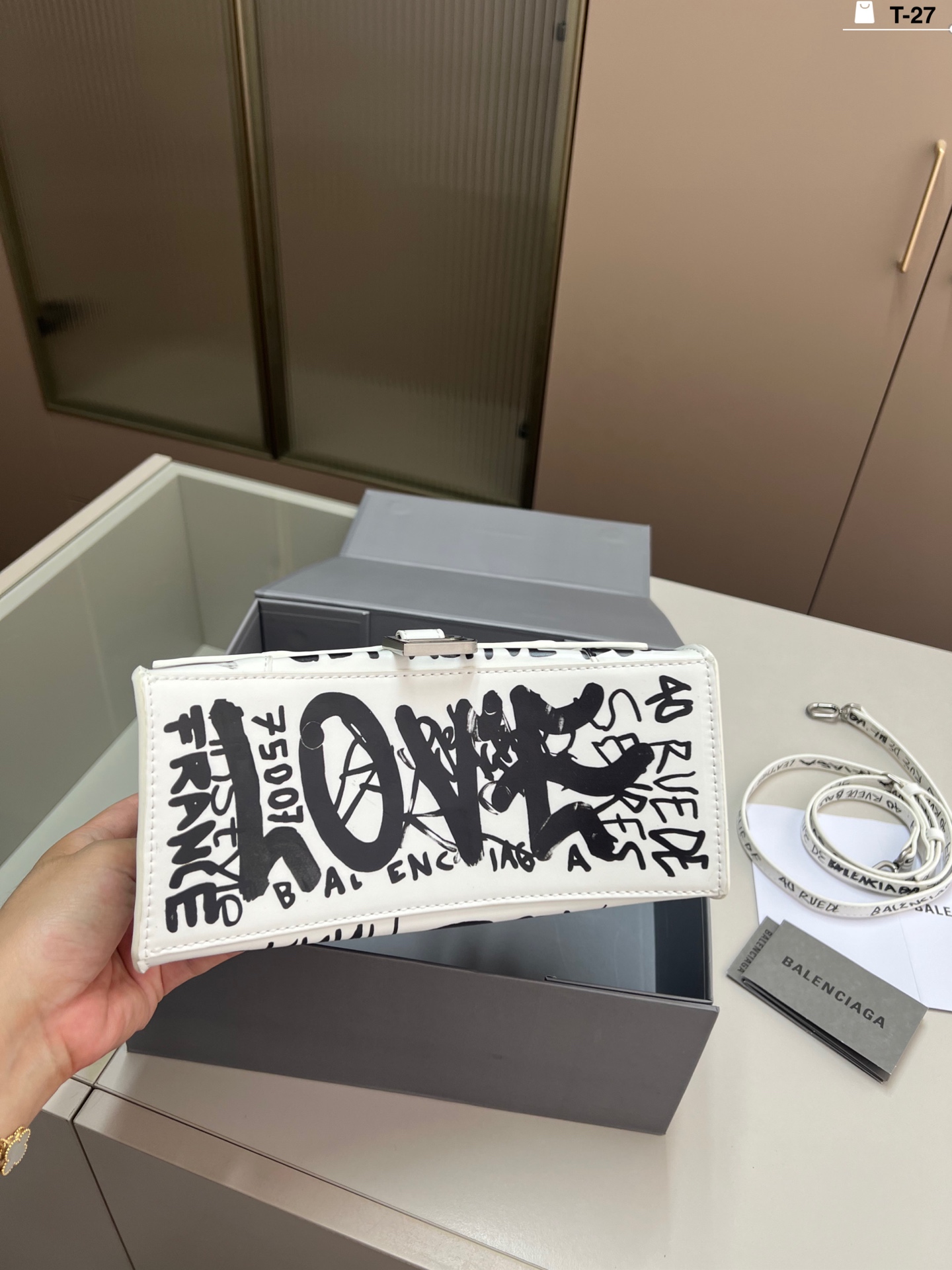 Balinese graffiti hourglass bag