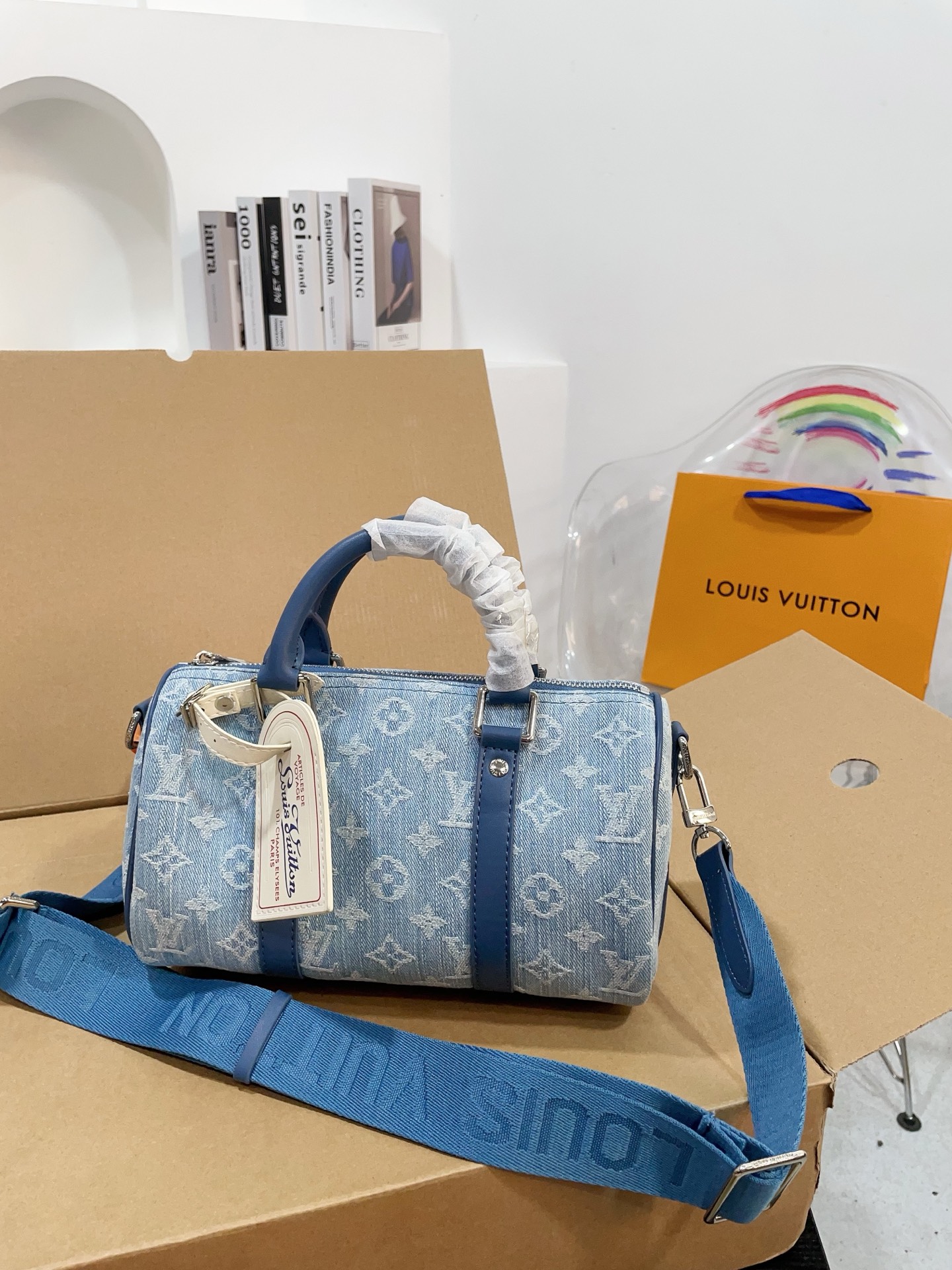 LV Denim Pillow Case speedy bag