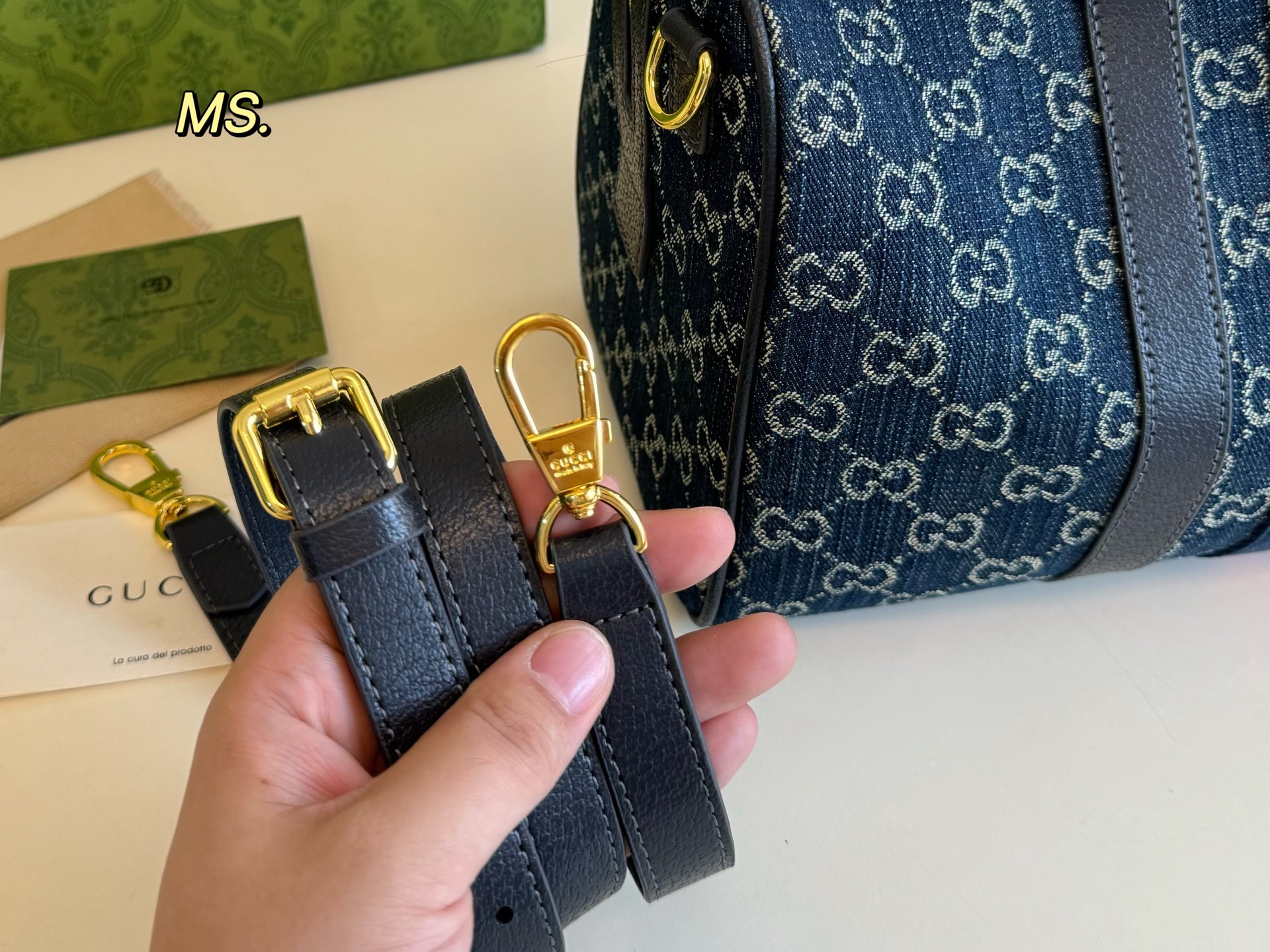 Gucci Denim Boston Pillow Bag