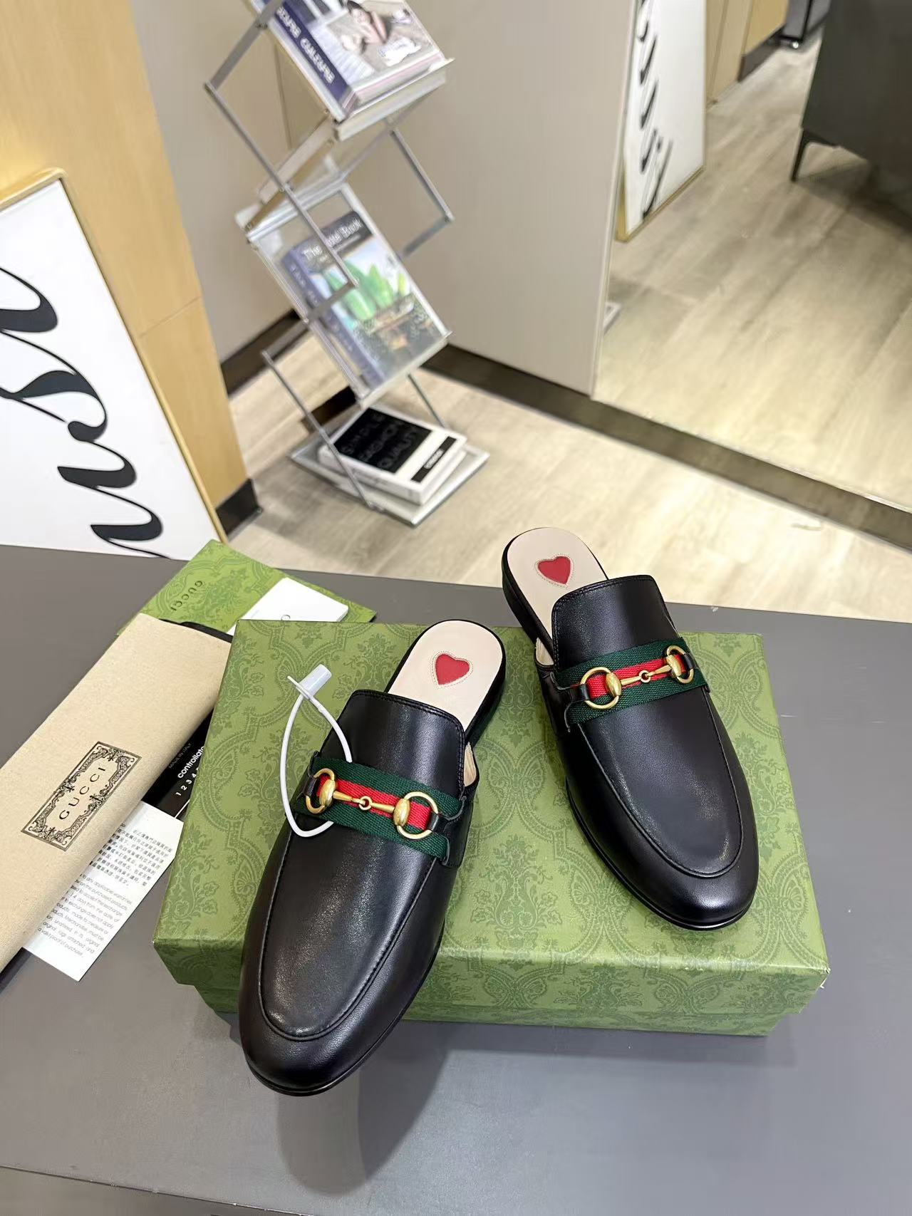 GUCCI half-strap leather shoes