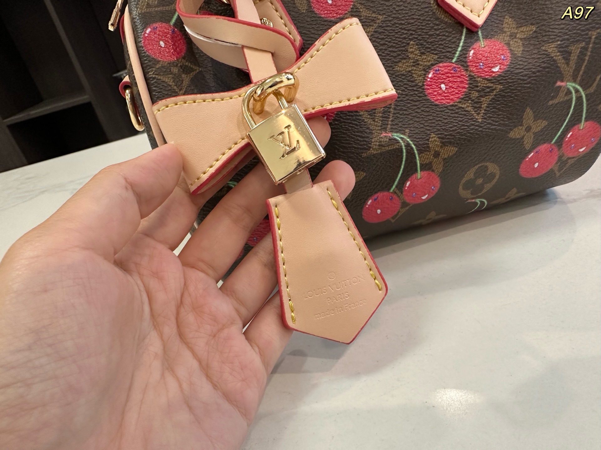 LV speedy Boston cherry series pillow bag