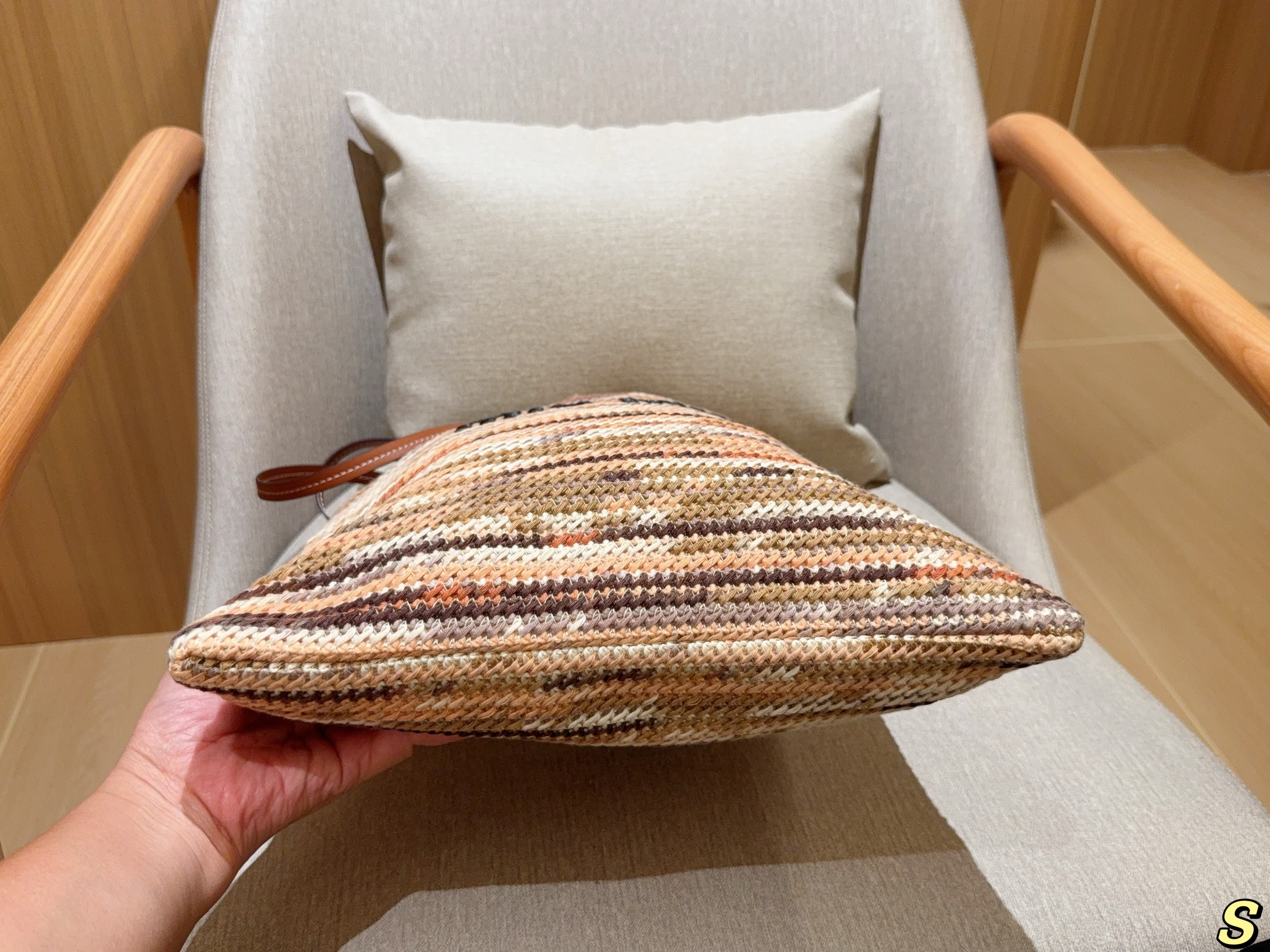 Miumiu striped tote bag