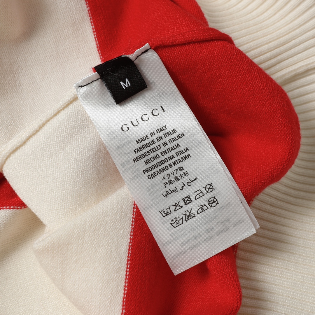GUCCI Knitted Logo Embroidery Round-neck Sweater