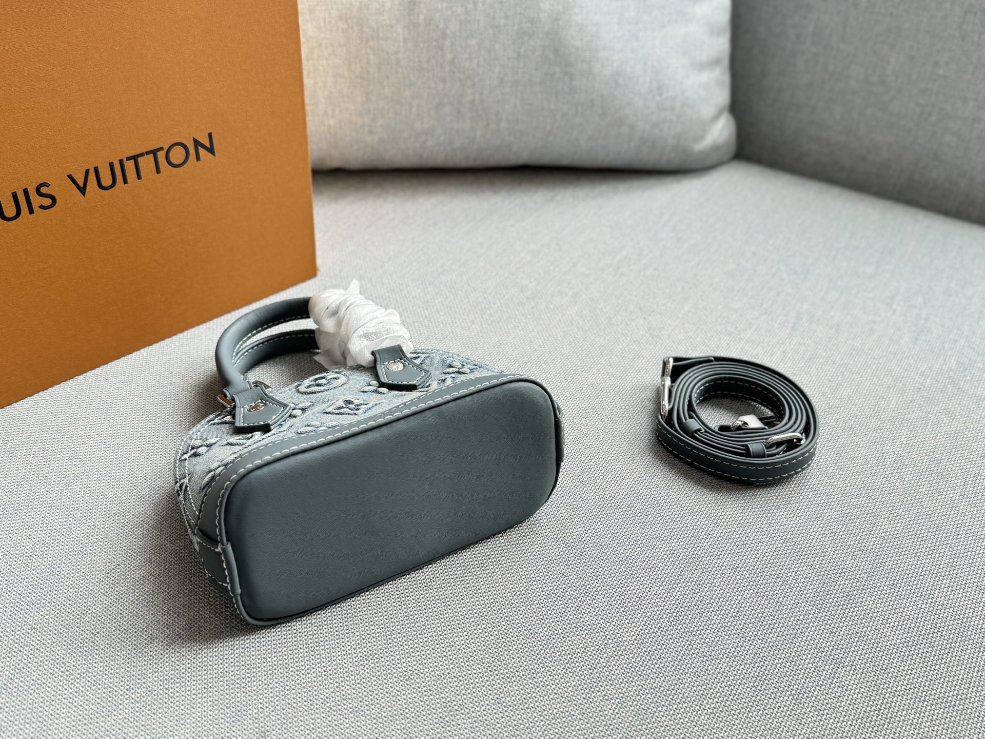 LV Alma BB Denim Shell Bag