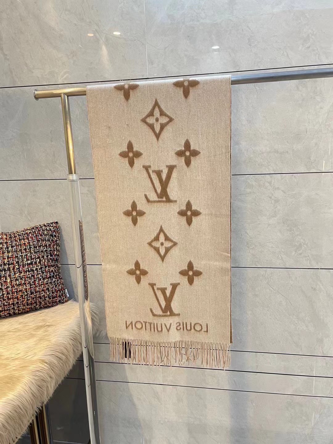 Louis Vuitton LV cashmere shawl scarf