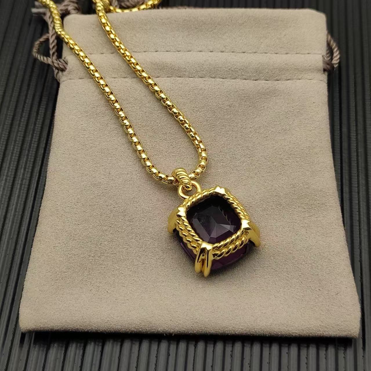 David Yurman 22mm amethyst Marbella necklace