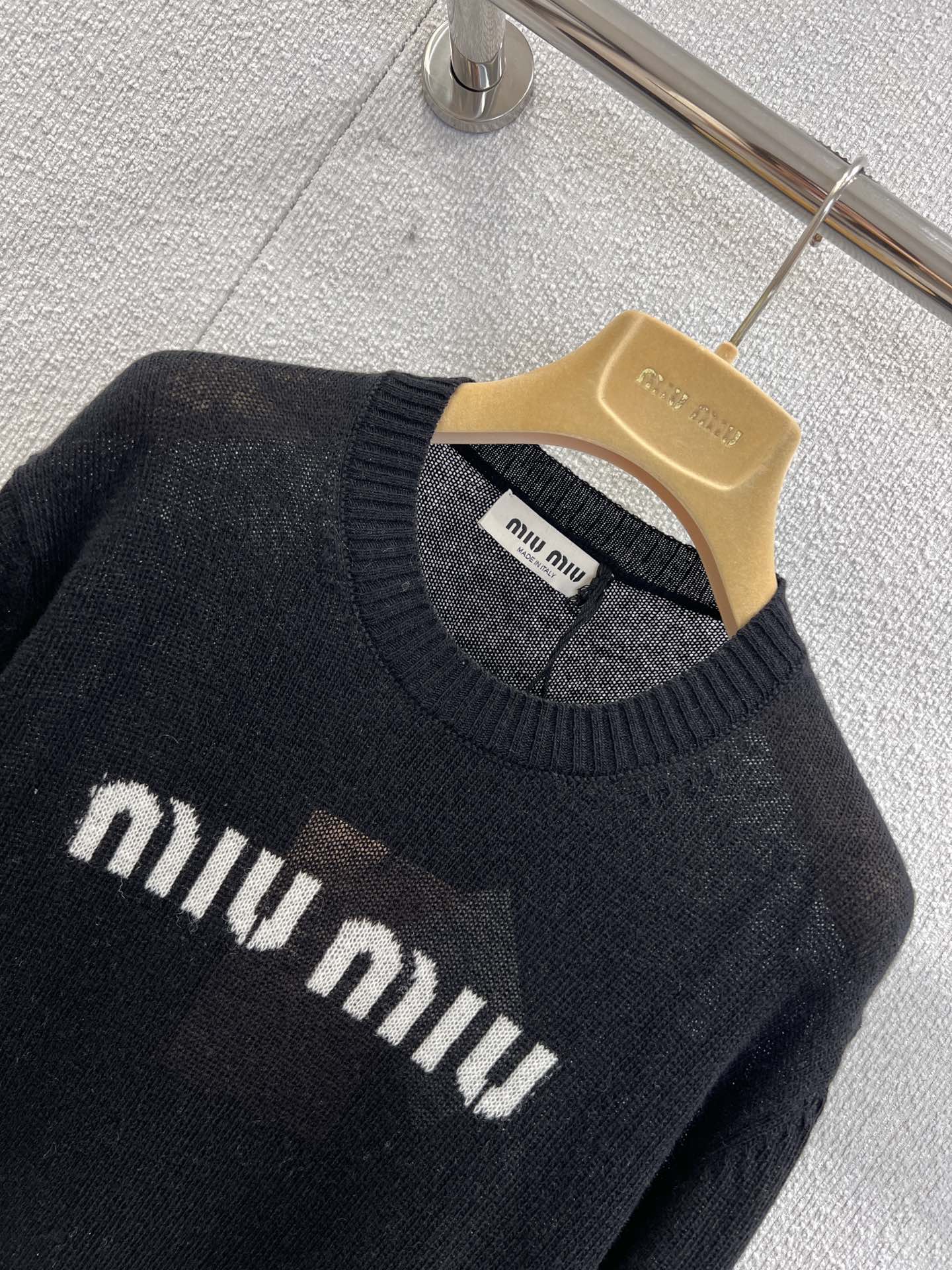 MiuMiu Classic Embroidered Cashmere Sweater Knitwear