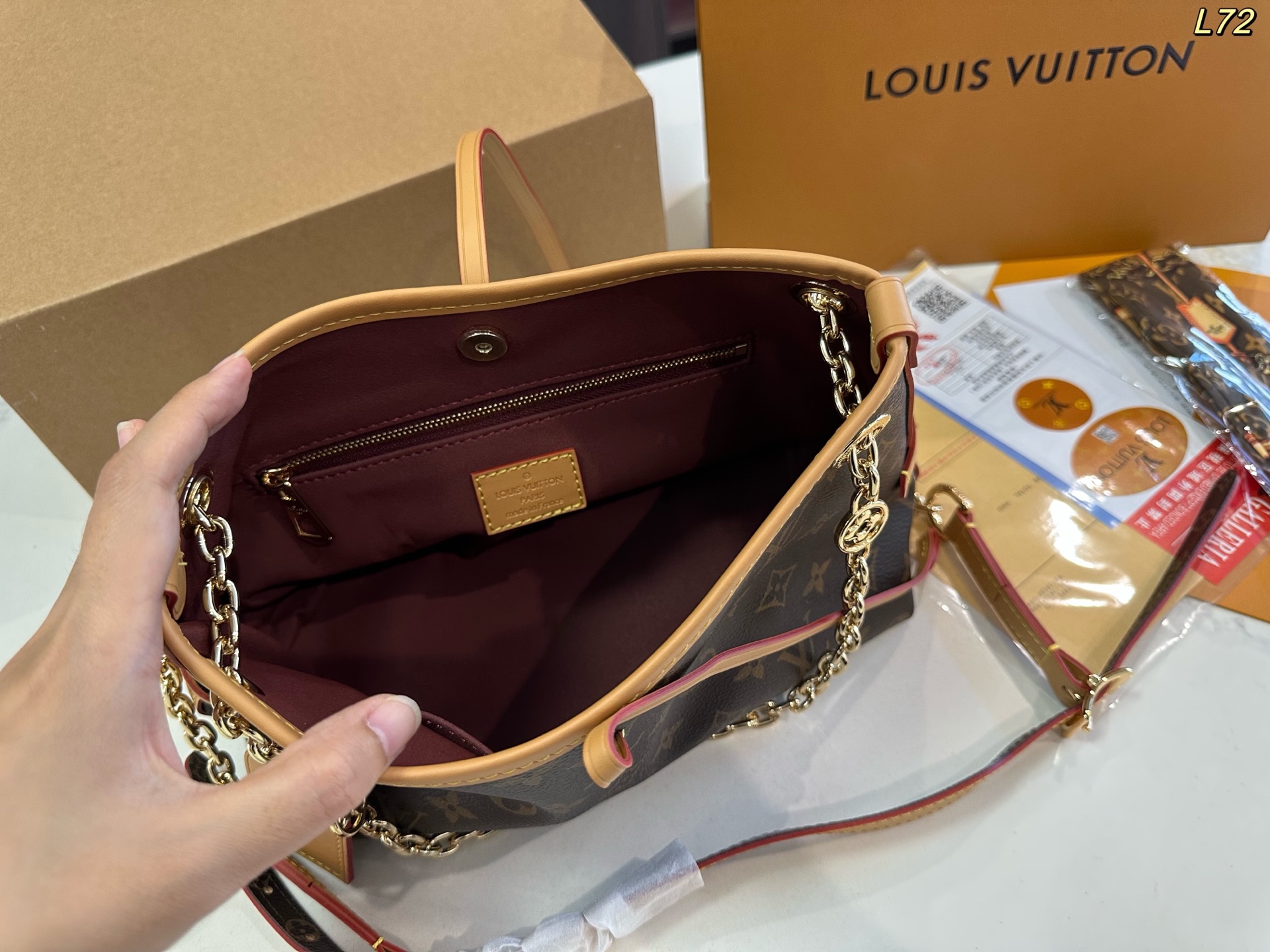 LV carryall bb Chain-linked shoulder strap bag