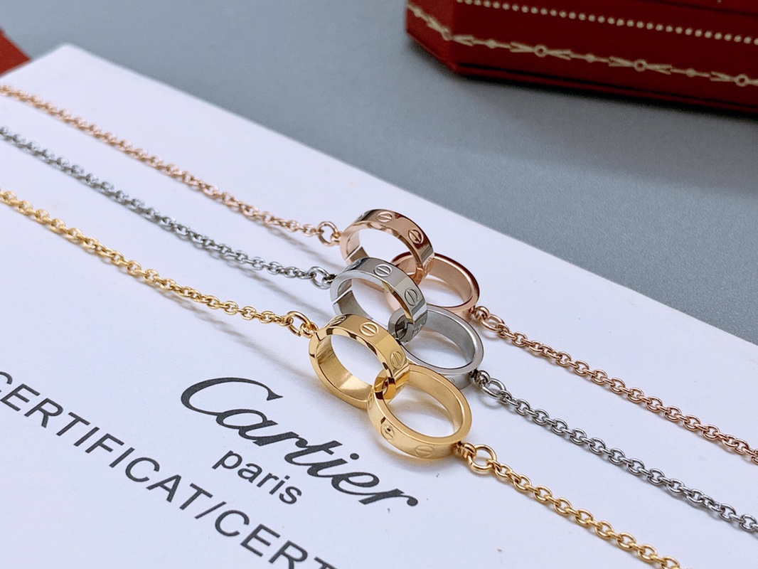 Cartier oval double ring necklace