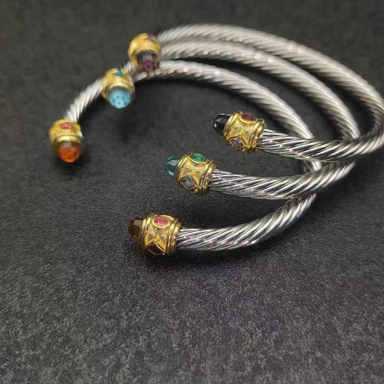 David Yurman 5MM gold head diamond bracelet