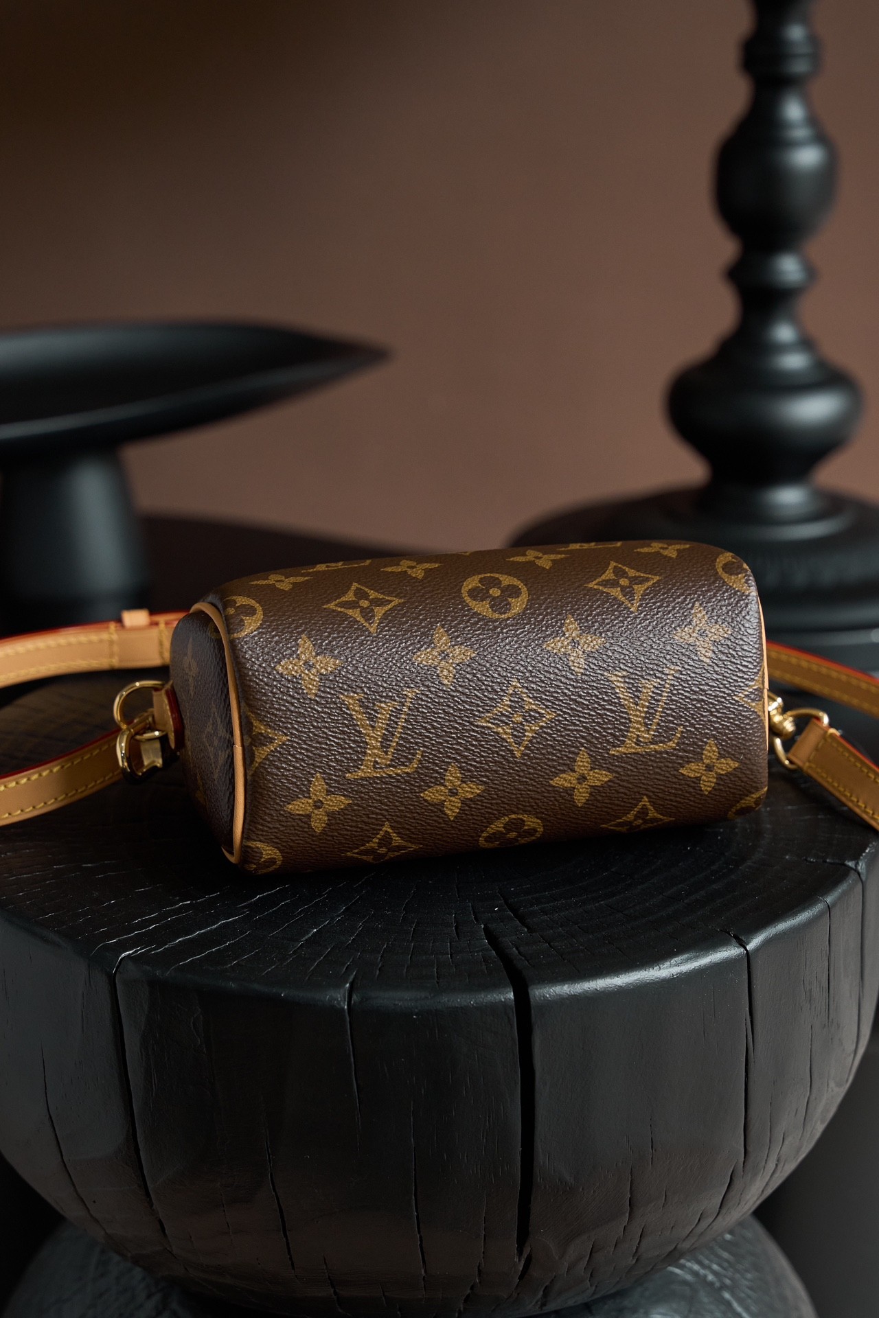 Top version LV nano speedy monogram shoulder bag