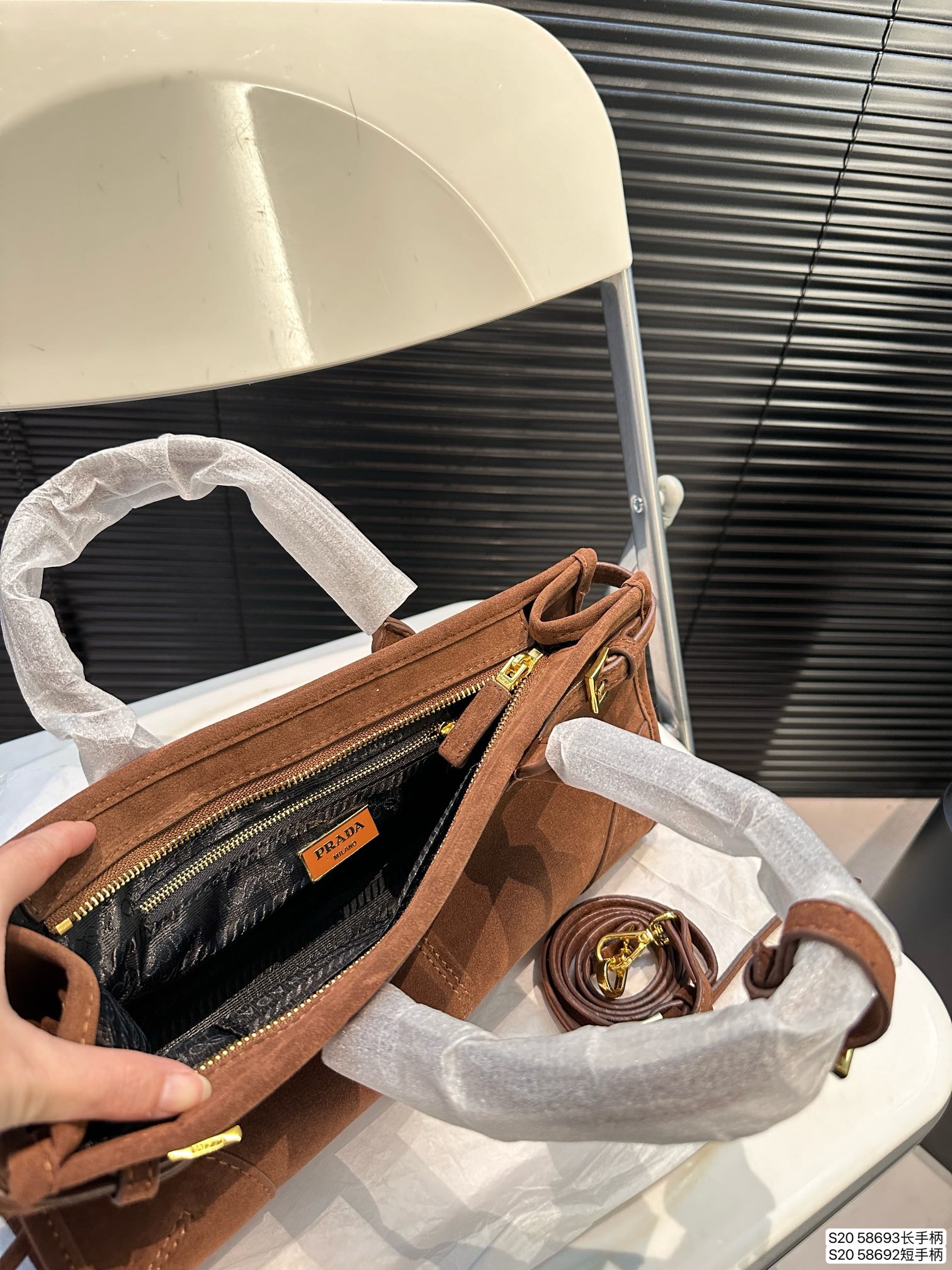 Prada soft lux crossbody handbag