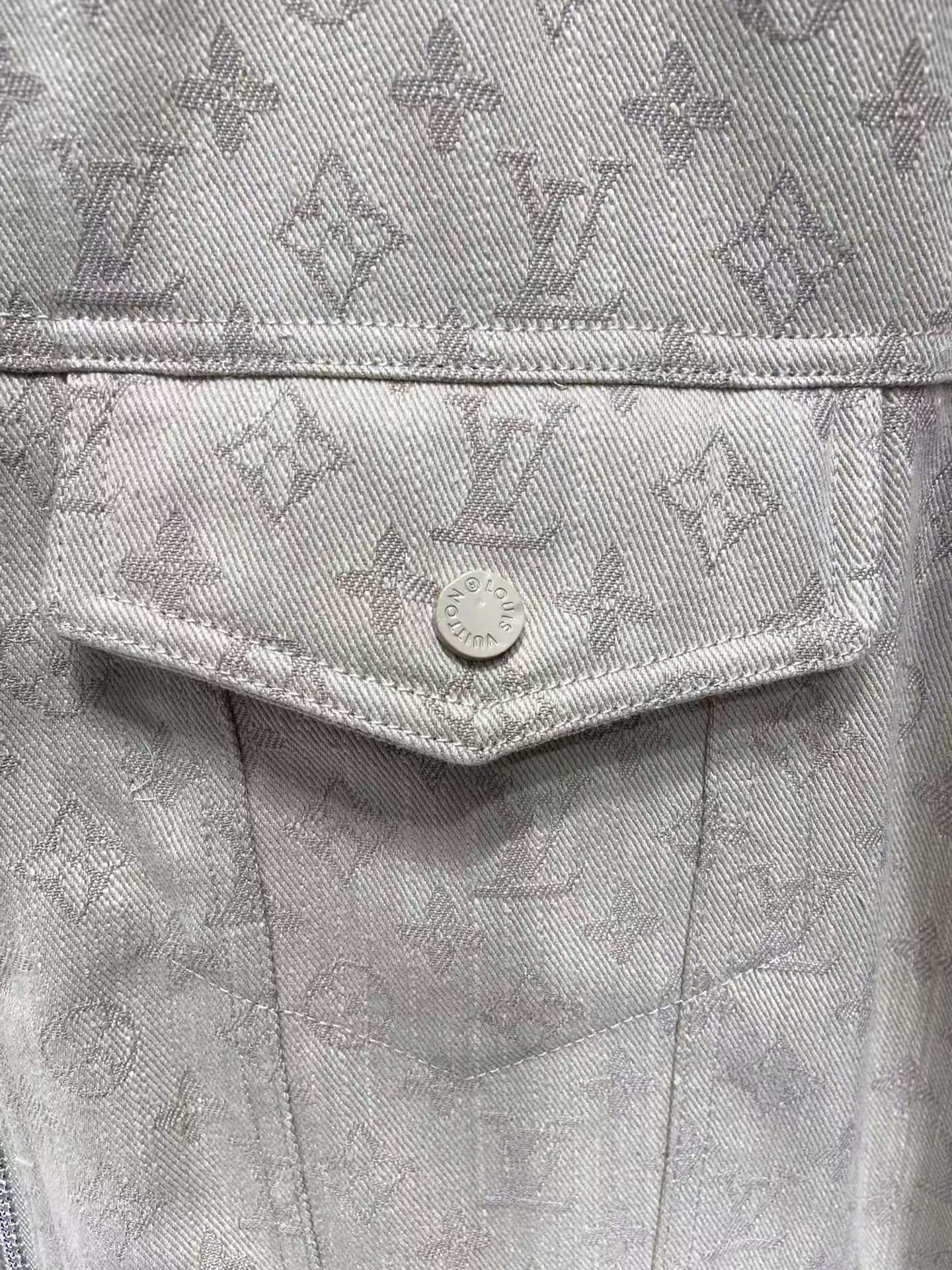 LV monogram logo denim down jacket