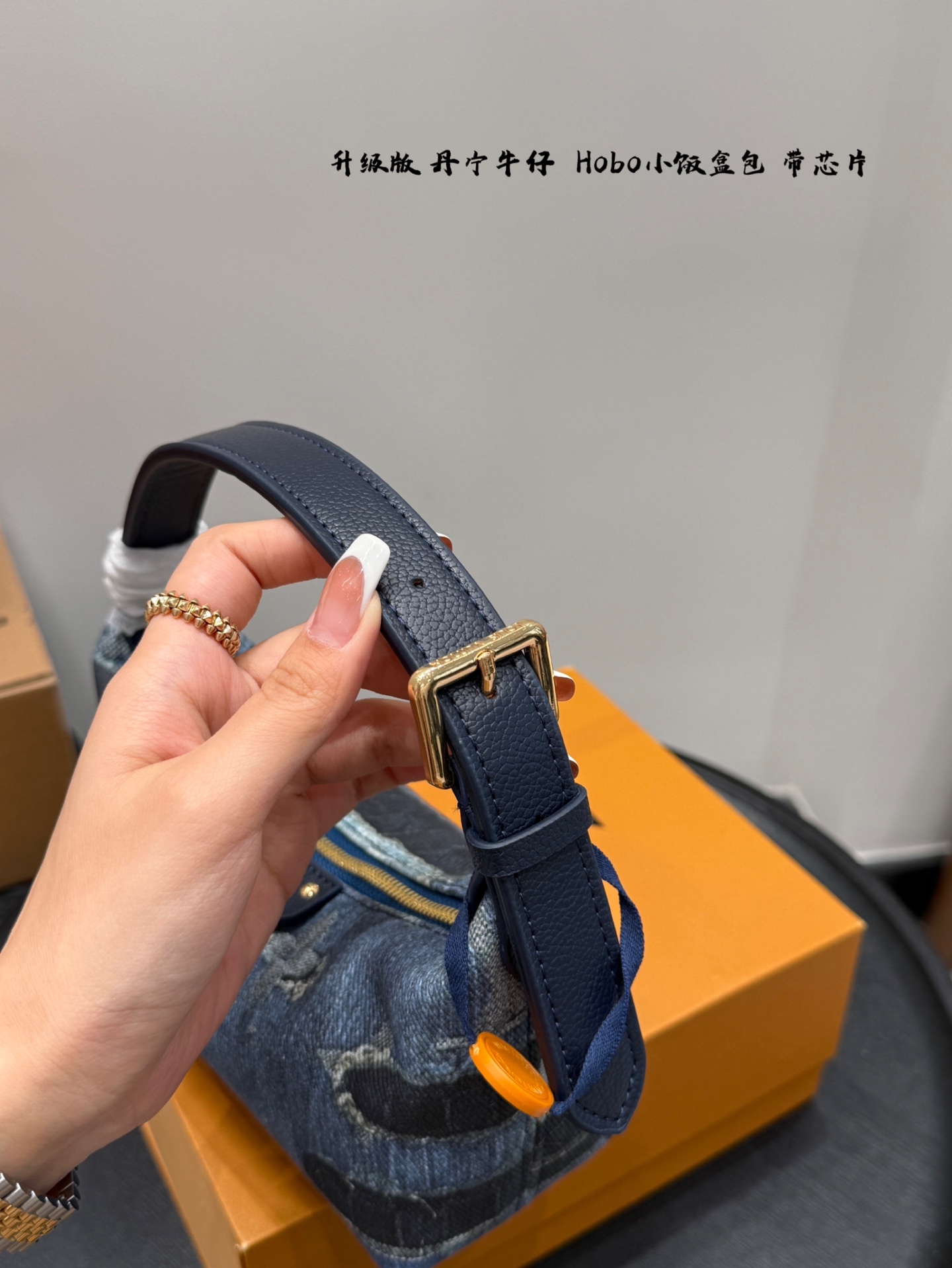 LV Denim Hobo Lunch Box Bag