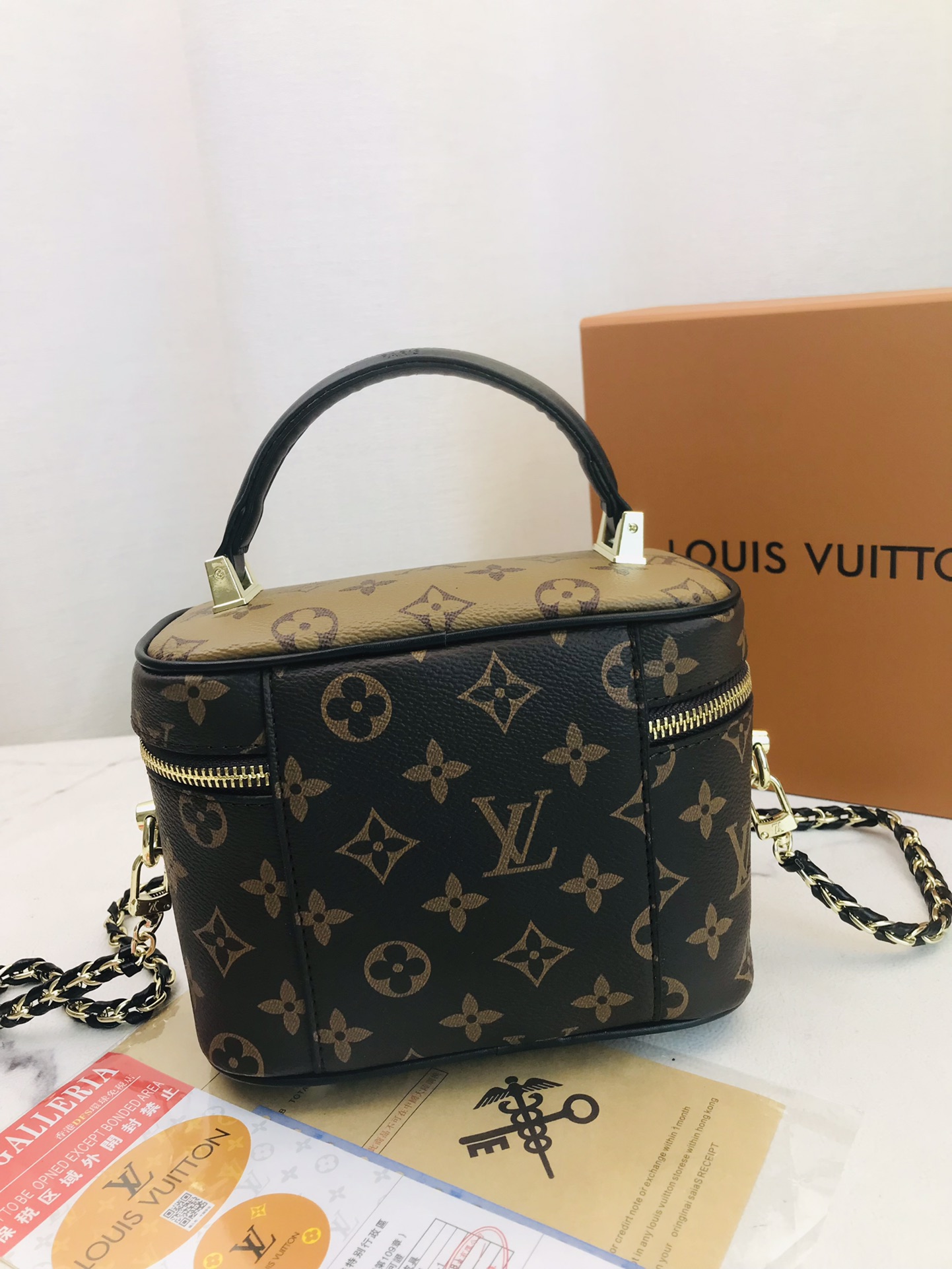 LV single-shoulder makeup bag
