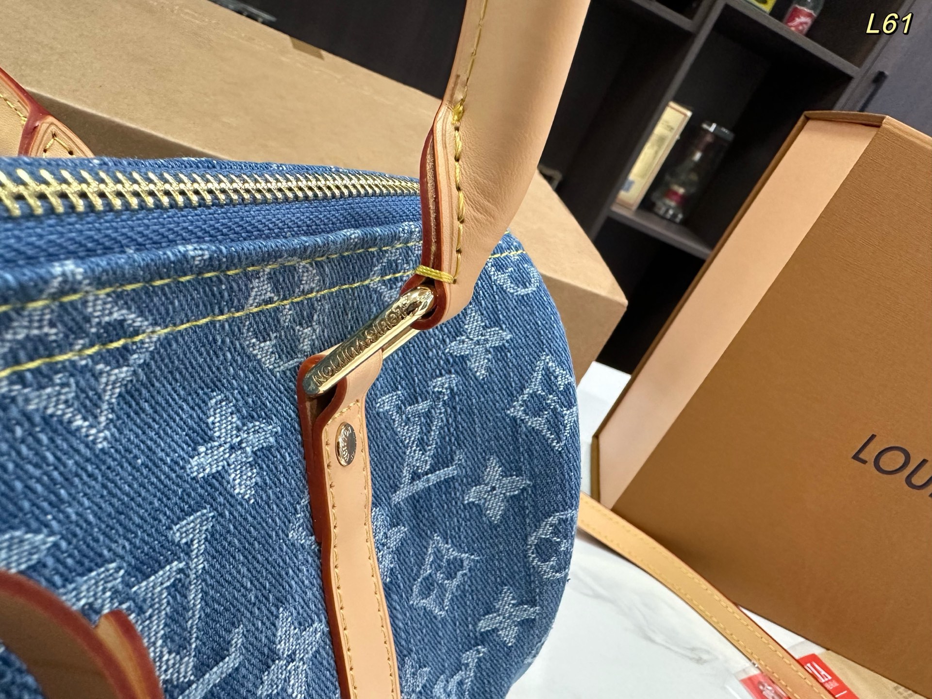 LV catwalk denim pillow bag nano keepall bag