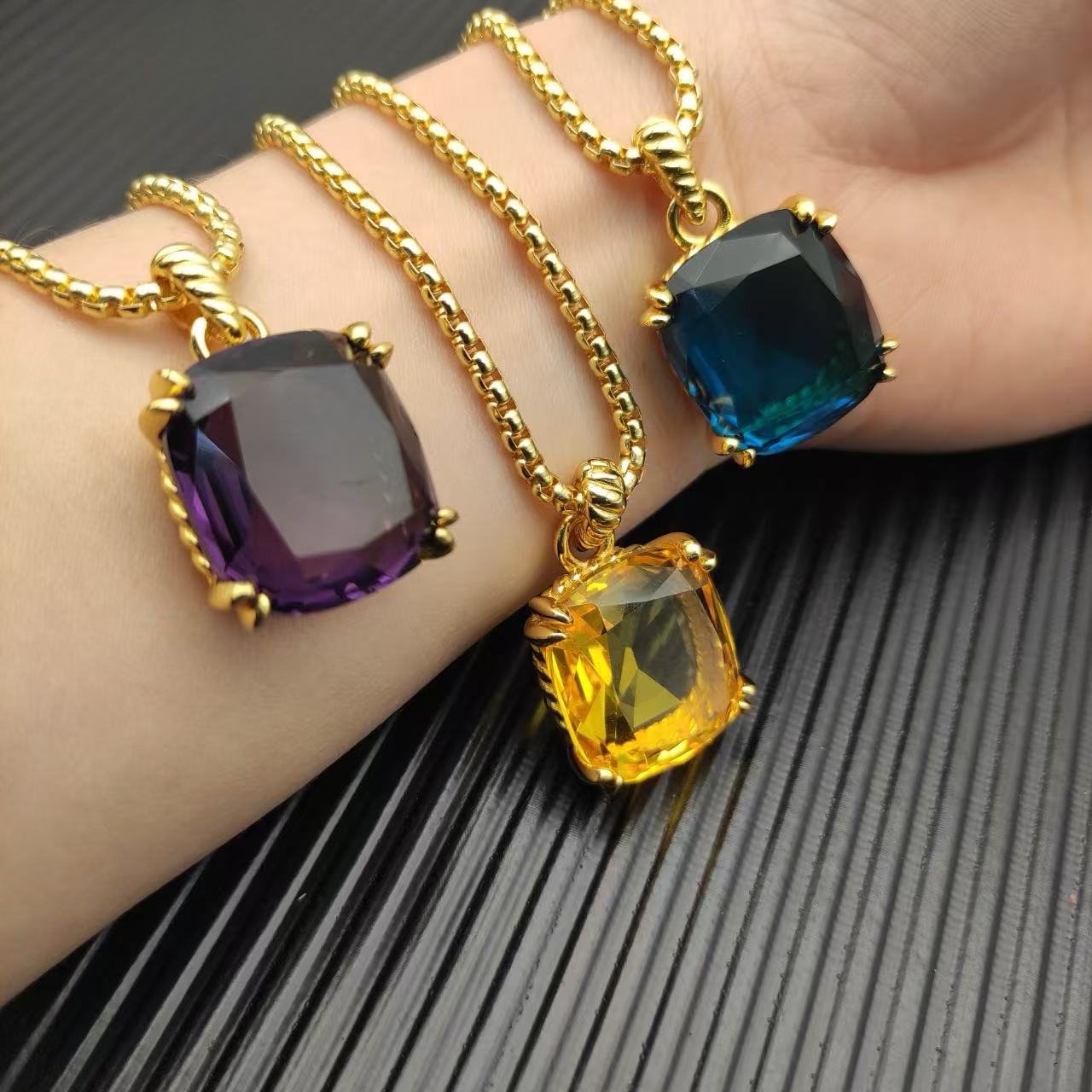 David Yurman 22mm amethyst Marbella necklace