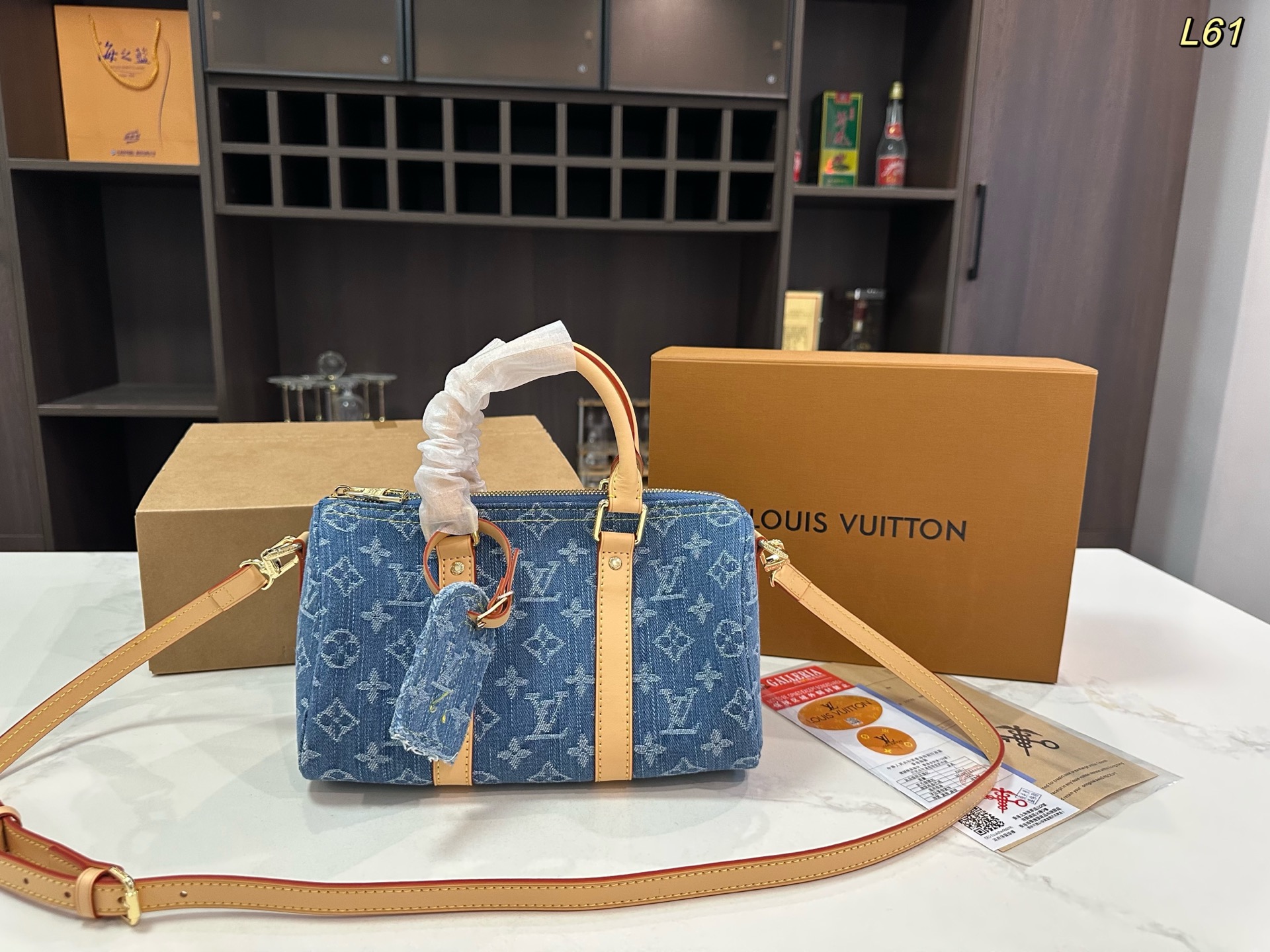 LV catwalk denim pillow bag nano keepall bag
