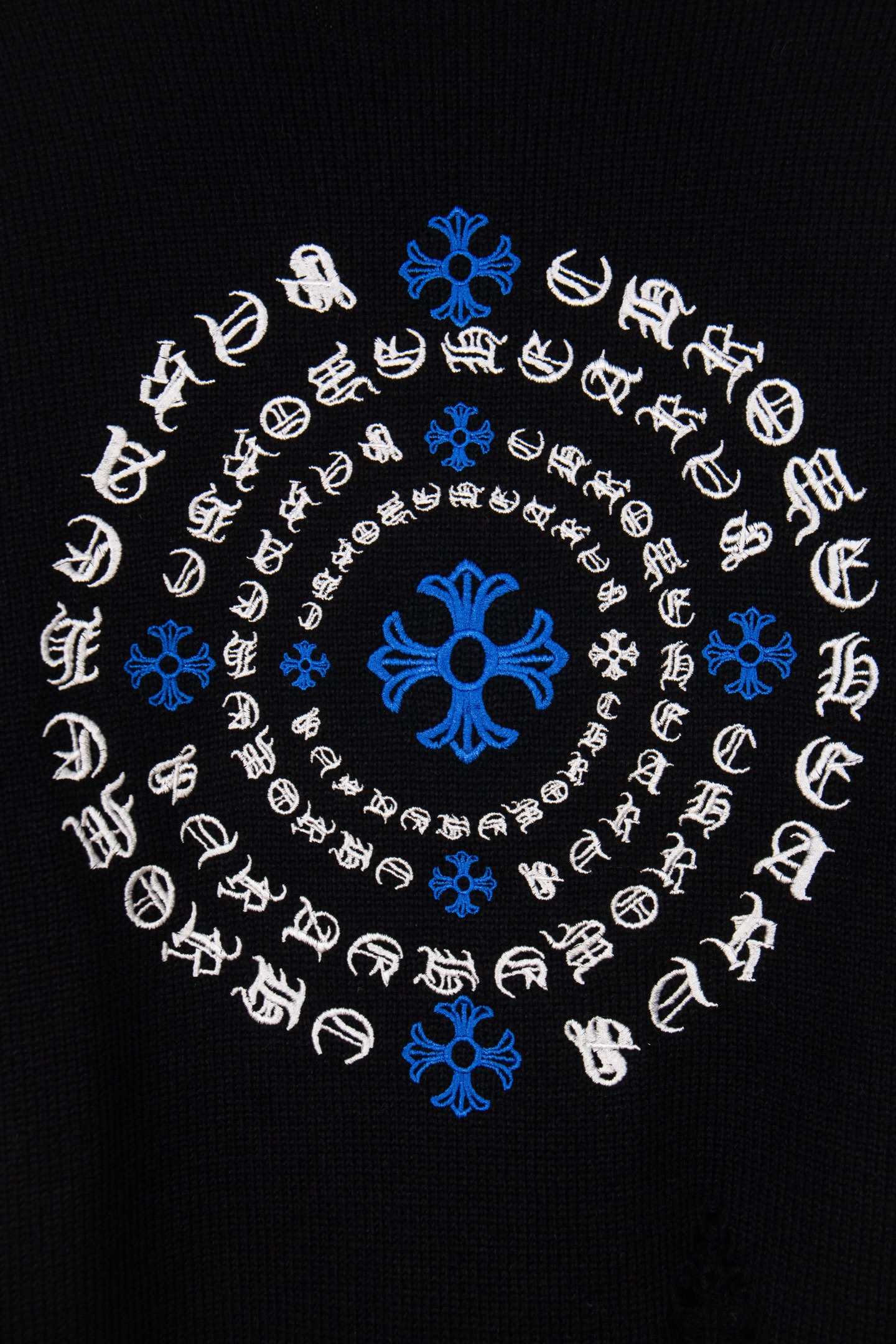 Chrome Hearts CH Embroidered holey knitted sweater pullover