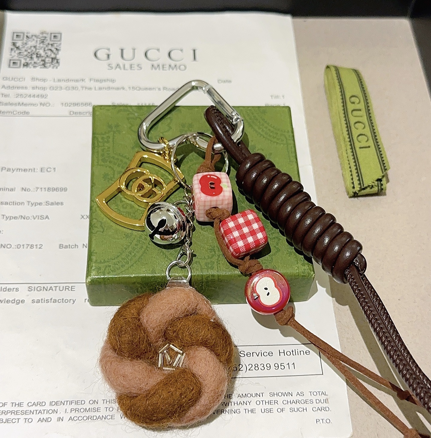 Gucci Keychain Bag Clasp - Anger Forest - Double G Classic Design