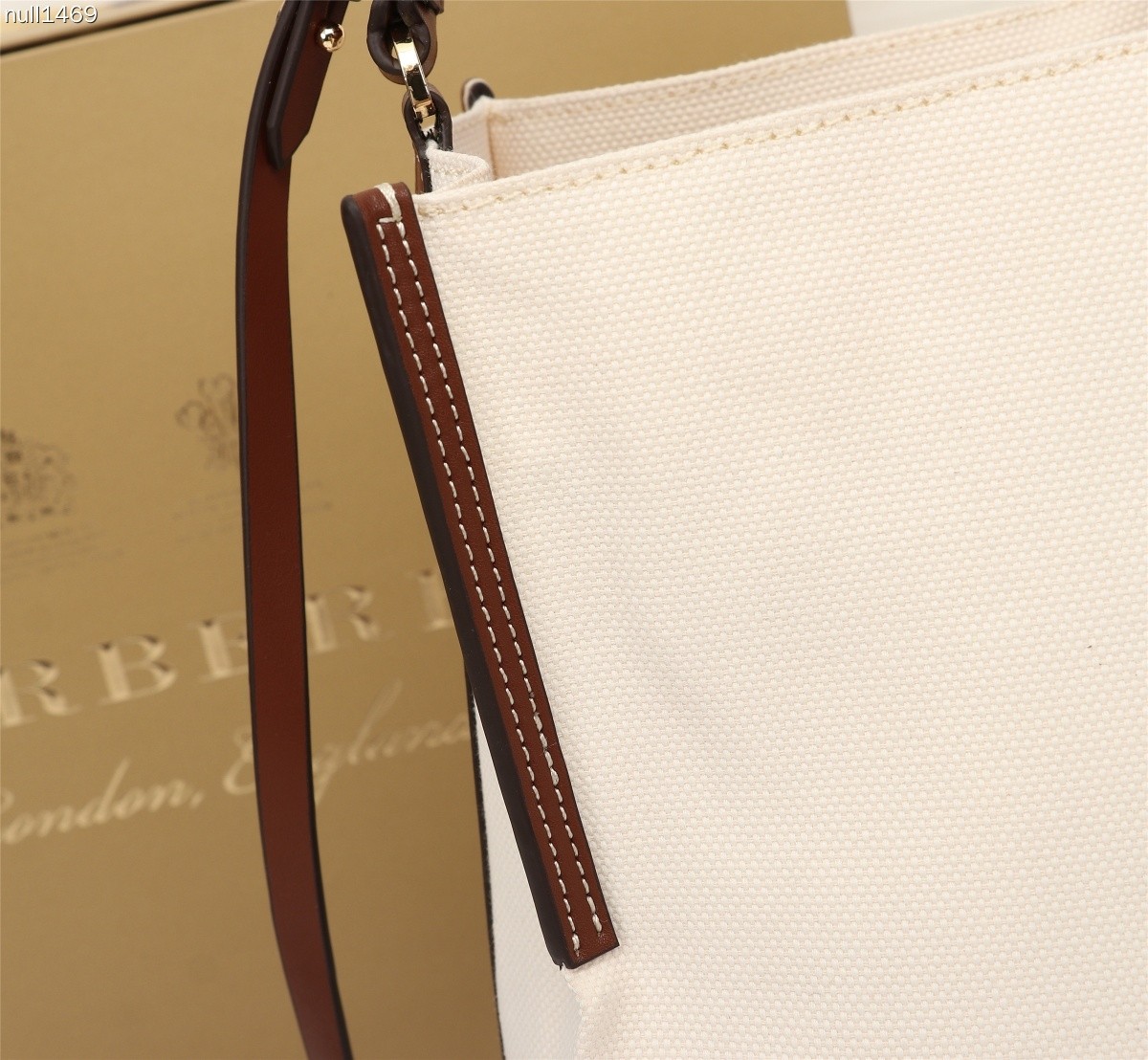 Burberry equestrian-style cotton canvas bucket bag