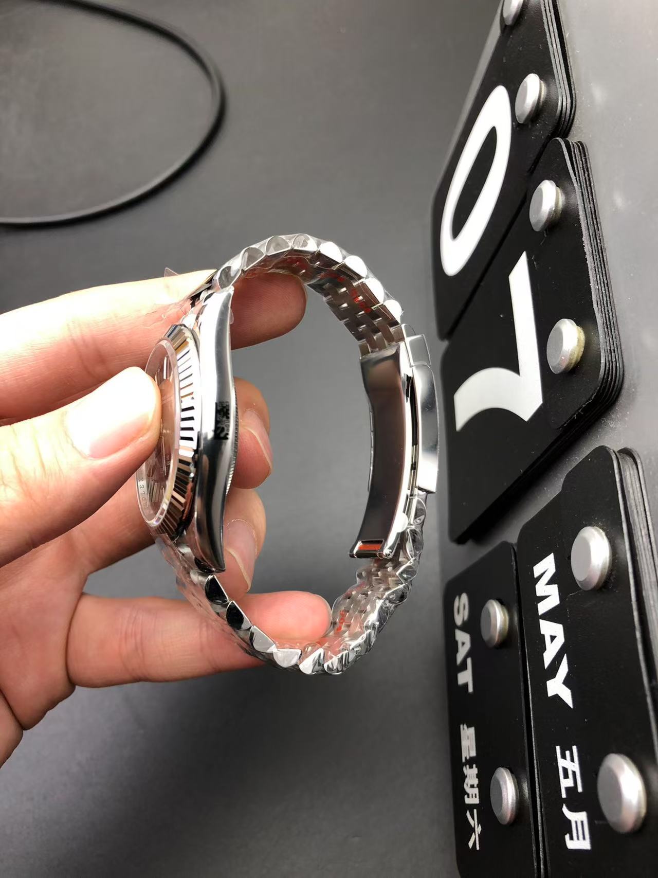 Rolex Datejust black dial watch