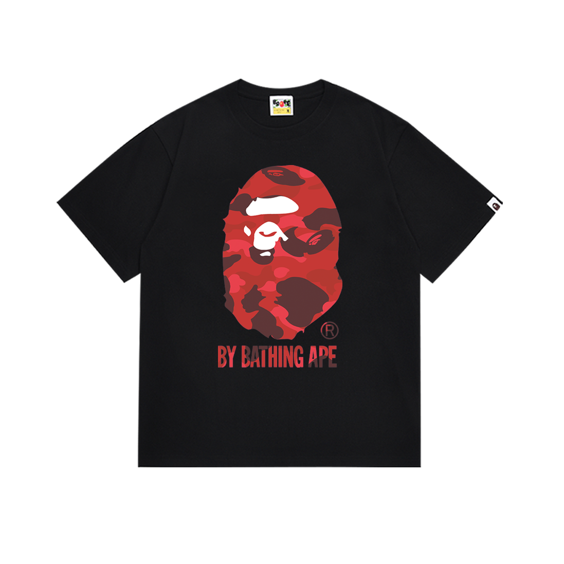Bape Camouflage gorilla head letter print short sleeve T-shirt