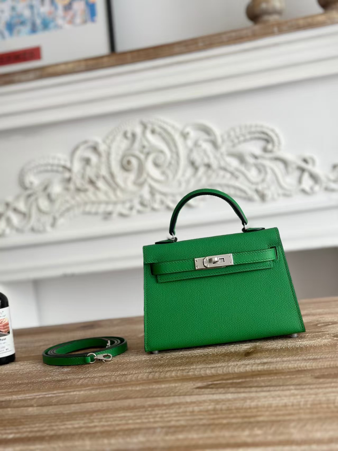 Hermes kelly bag Green Color 20cm