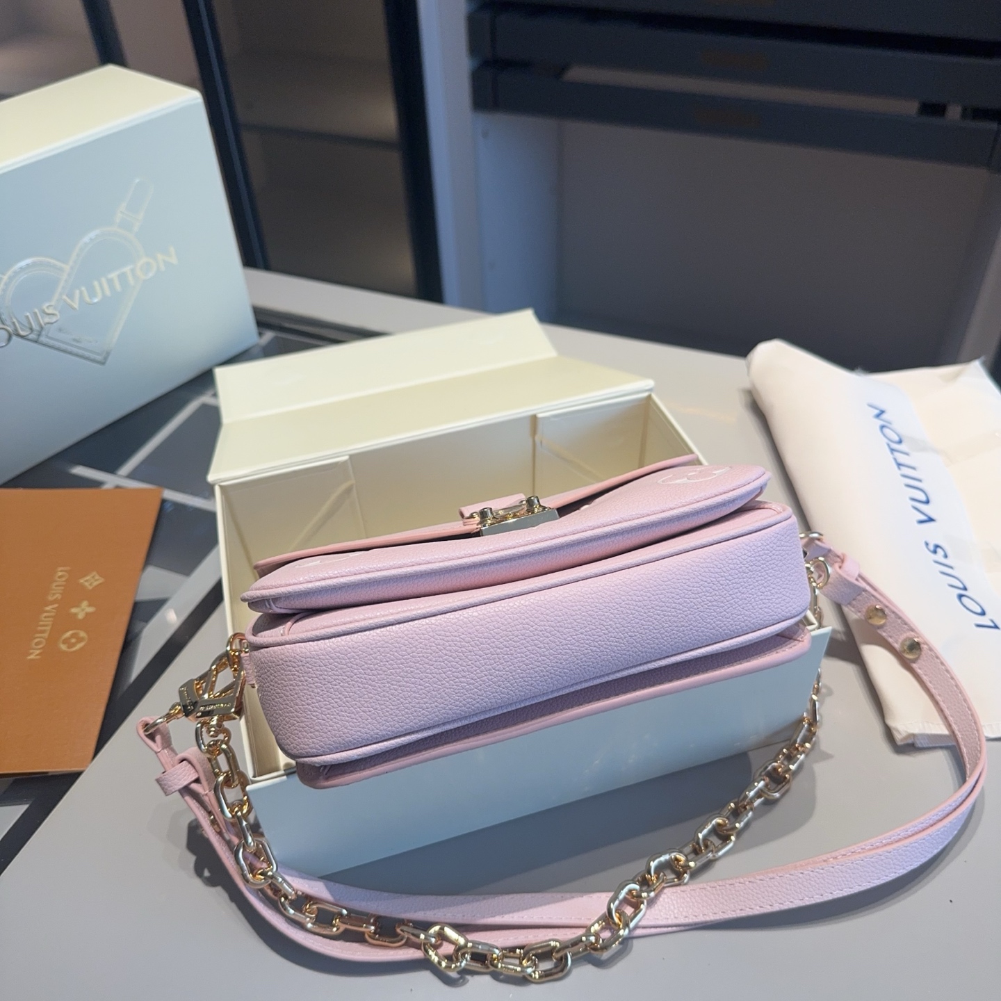 LV Strawberry Milk Print Collection shoulder bag