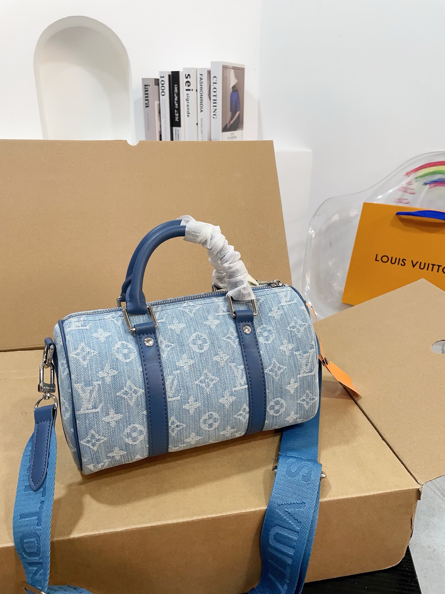 LV Denim Pillow Case speedy bag