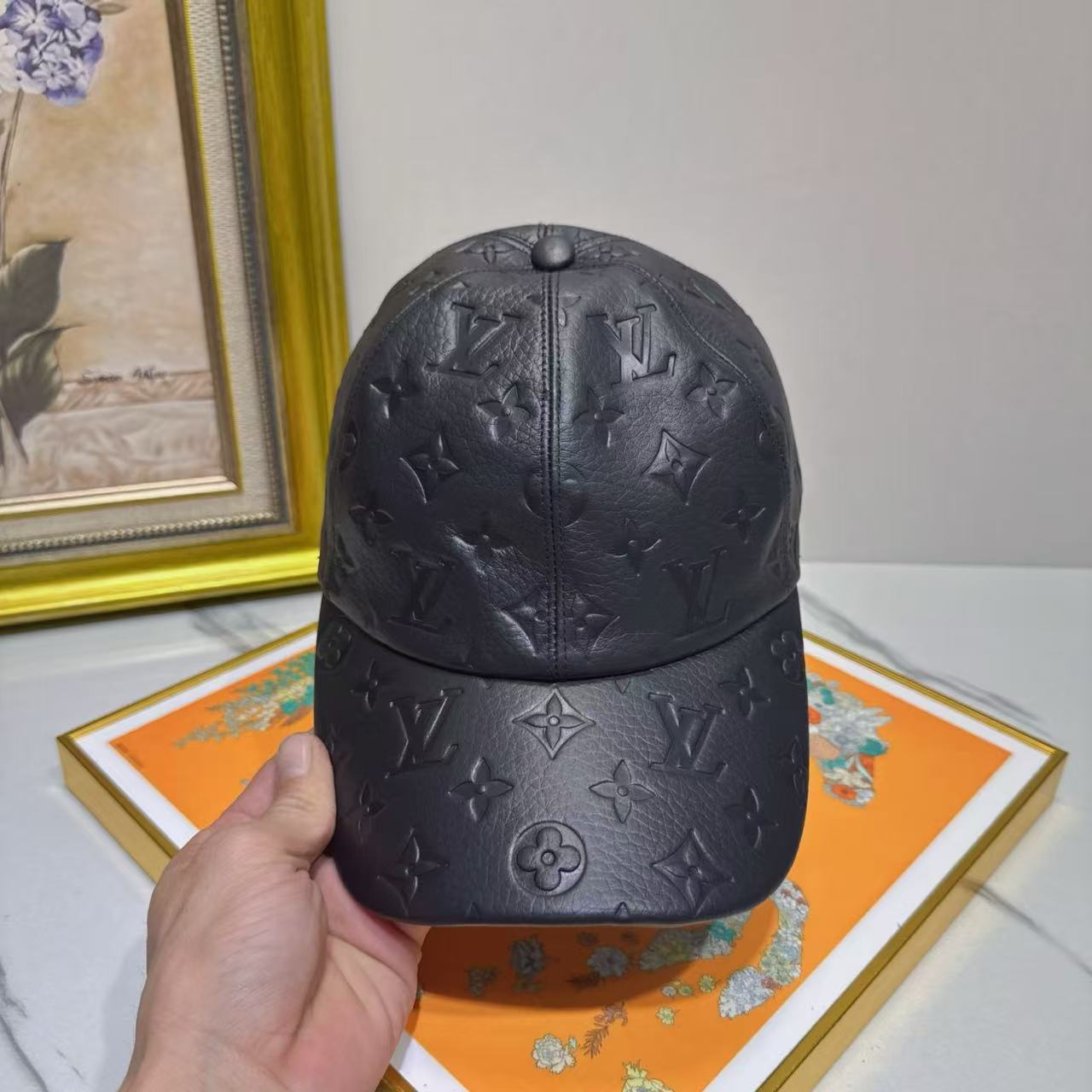 LV lambskin baseball cap