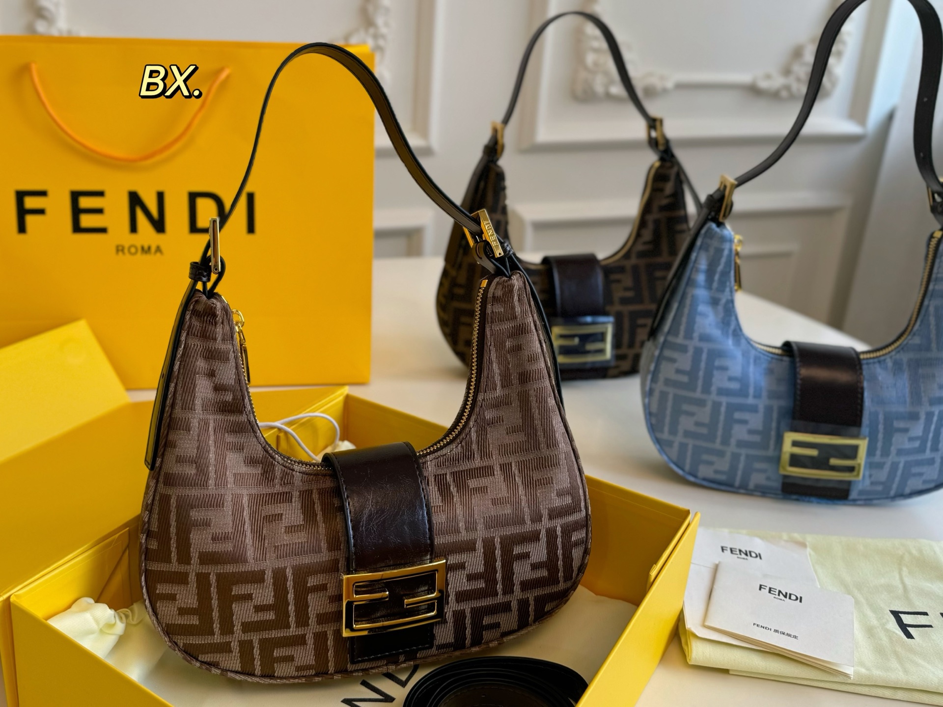 FENDI Zucca hobo style crossbody bag