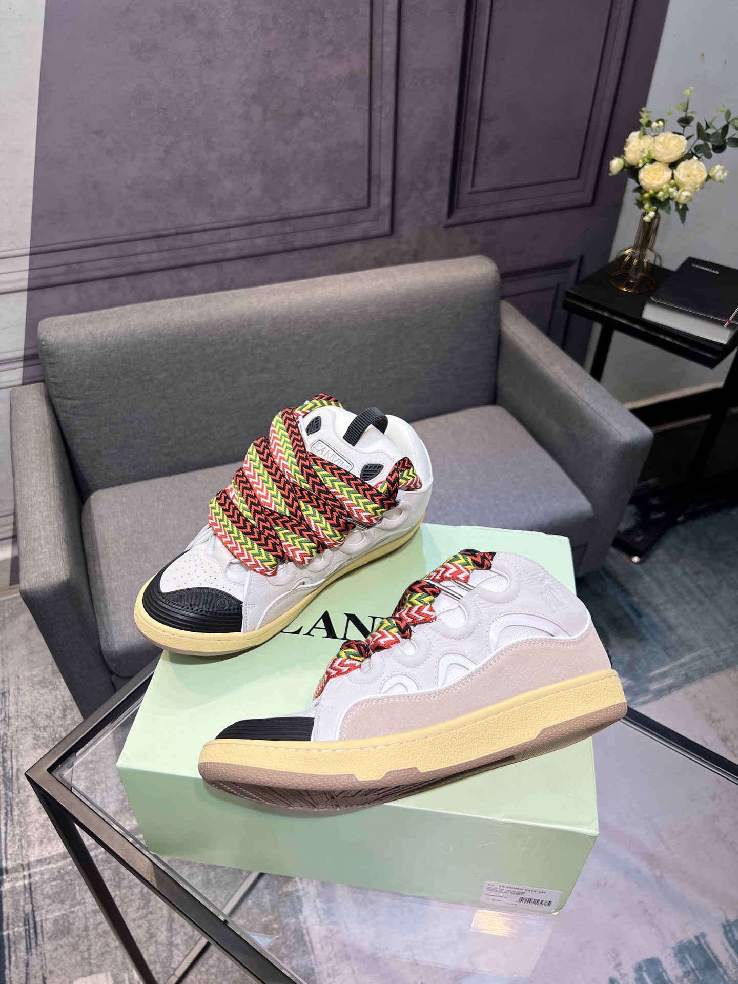 LANVIN Fashionable Casual Couple Sneakers High-Quality Clay Shoes