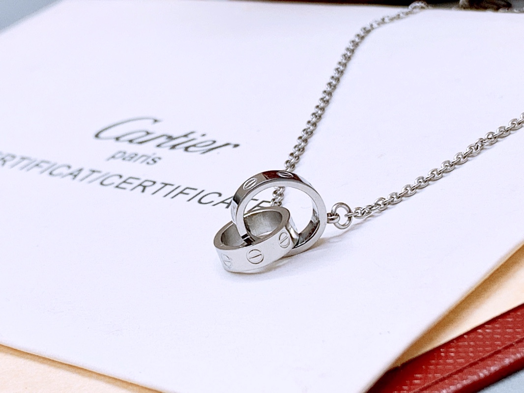 Cartier oval double ring necklace